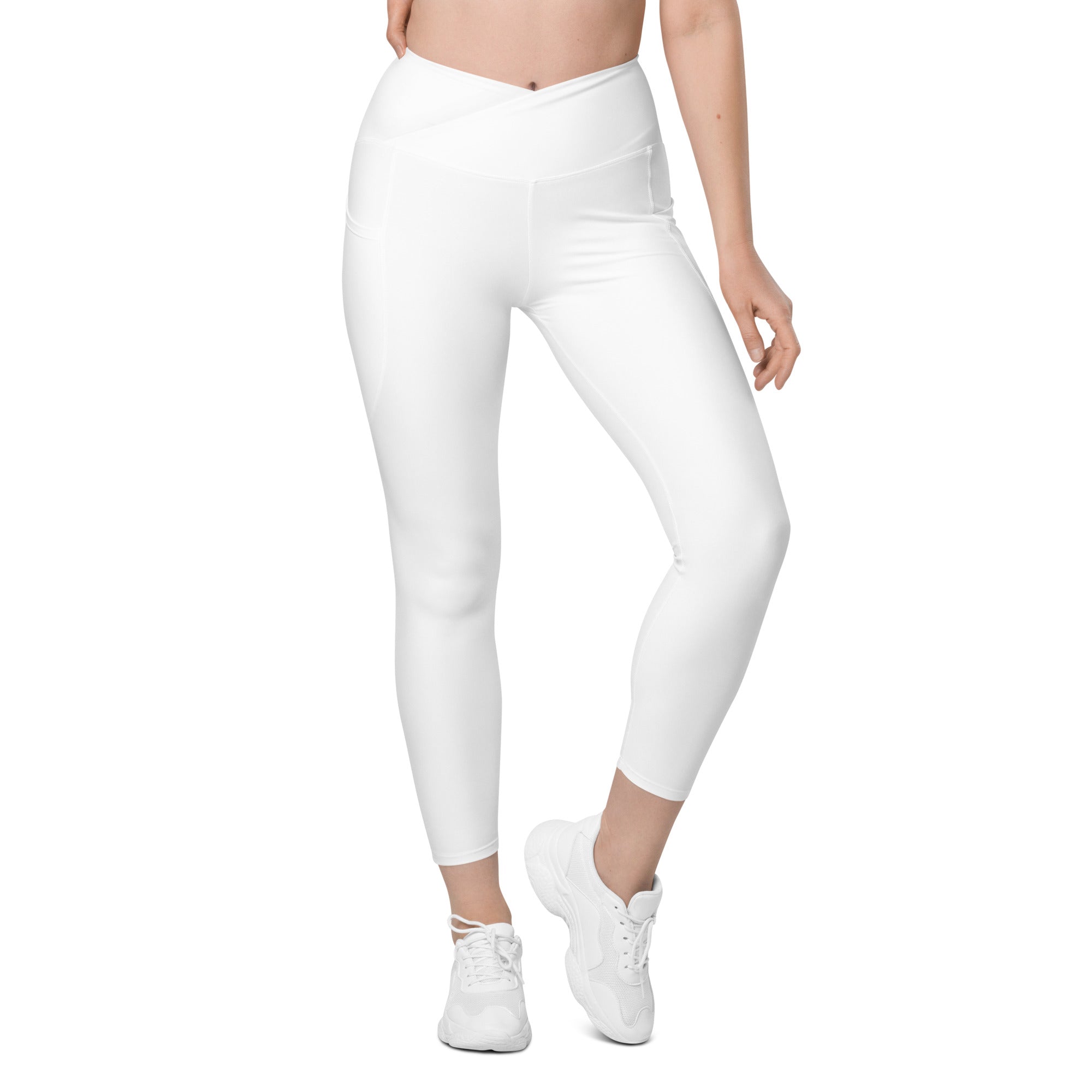 OSM - Crossover Leggings with Pockets - White