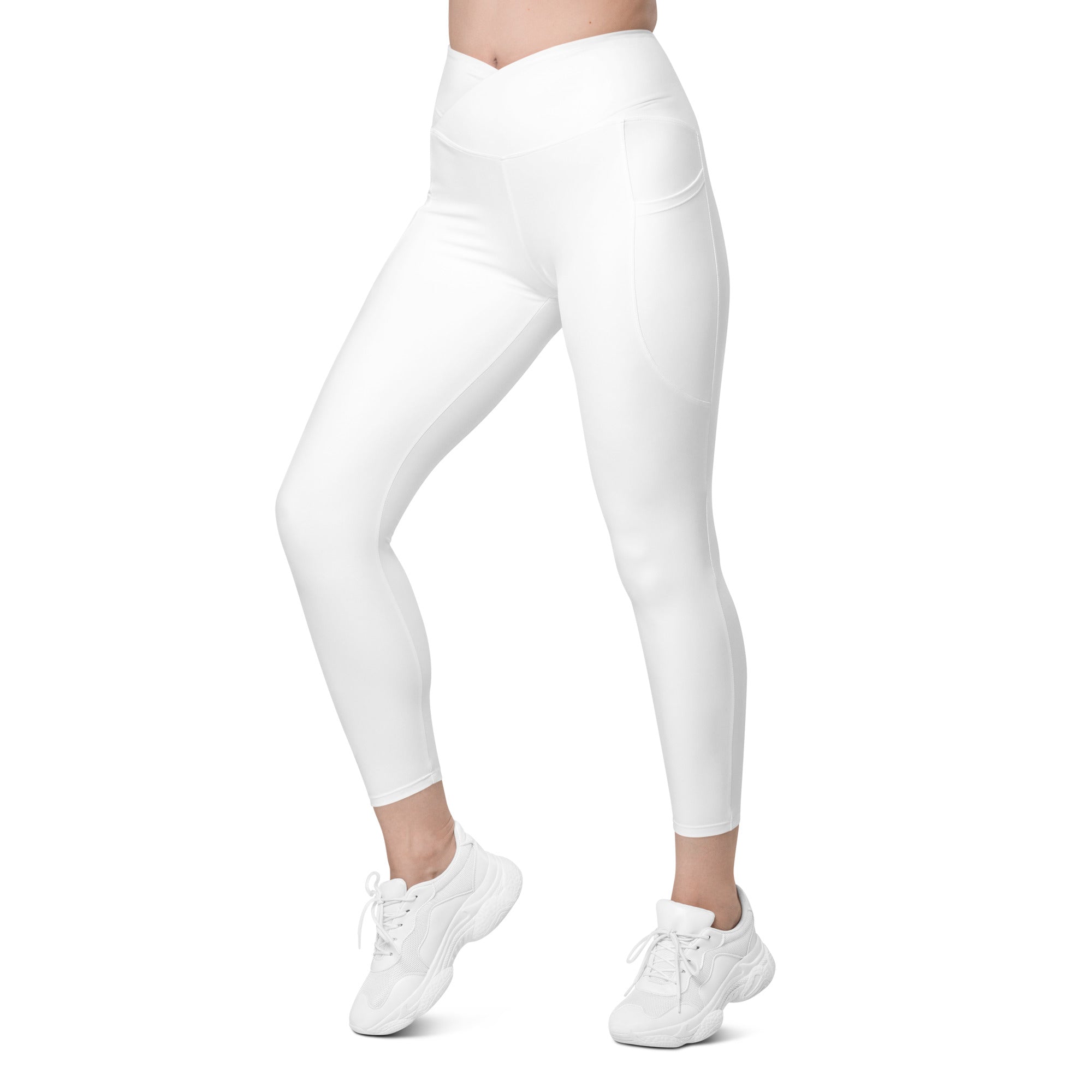 OSM - Crossover Leggings with Pockets - White