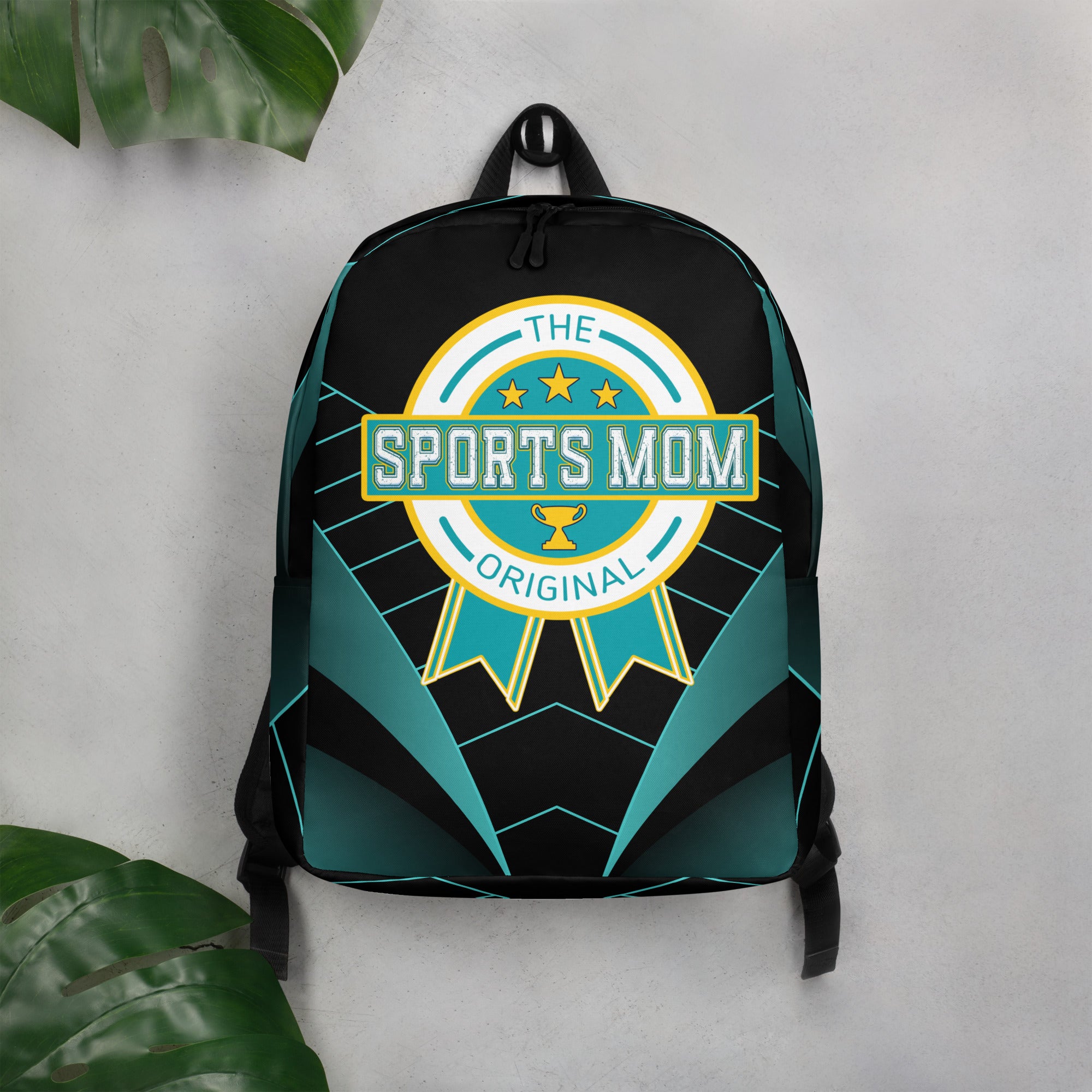 Sports Mom Minimalist Backpack - Teal Stare