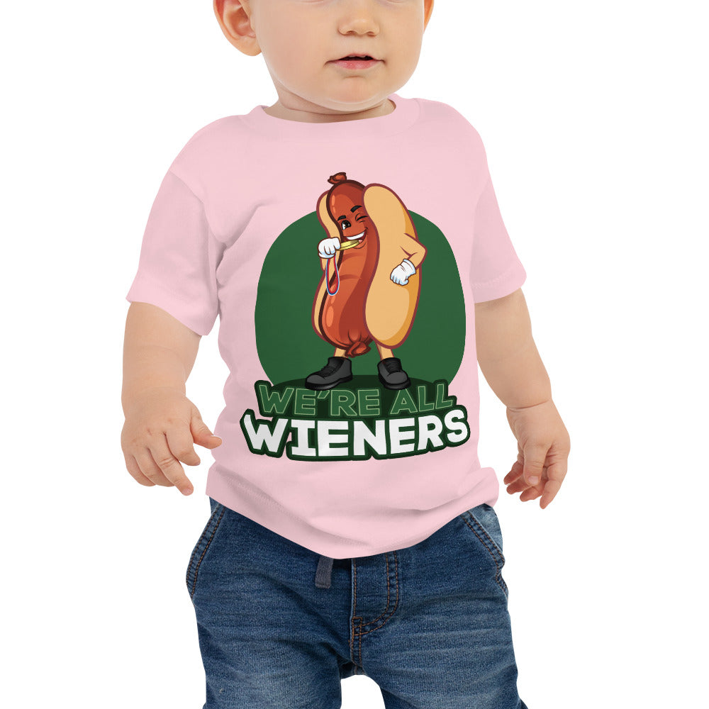 We're All Wieners - Baby Jersey Short Sleeve Tee - Green