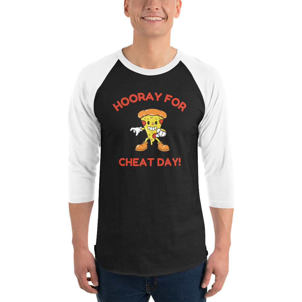 Hooray For Cheat Day! Premium Men's 3/4 Sleeve