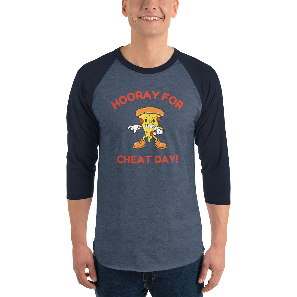 Hooray For Cheat Day! Premium Men's 3/4 Sleeve