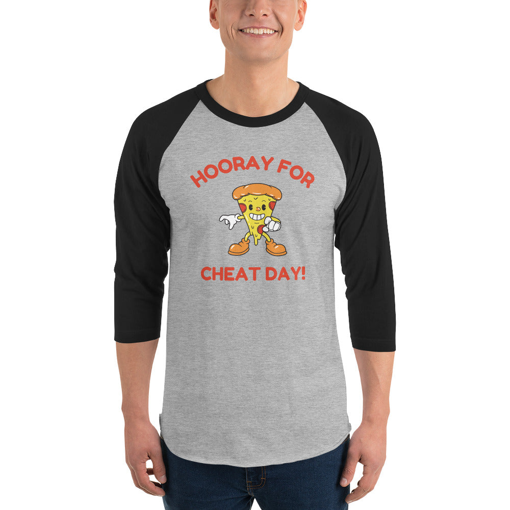 Hooray For Cheat Day! Premium Men's 3/4 Sleeve