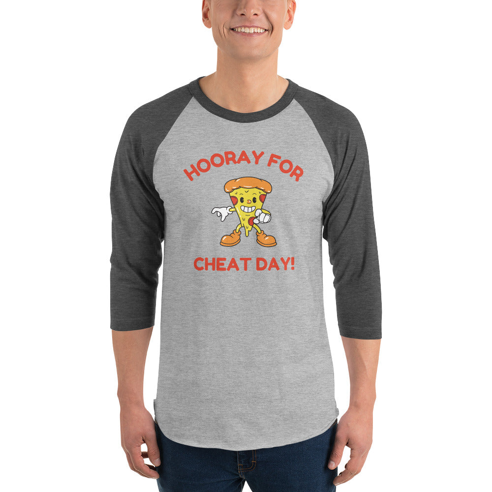 Hooray For Cheat Day! Premium Men's 3/4 Sleeve