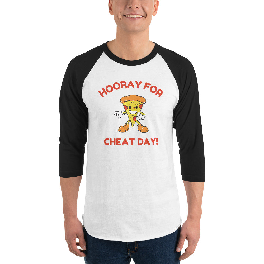 Hooray For Cheat Day! Premium Men's 3/4 Sleeve