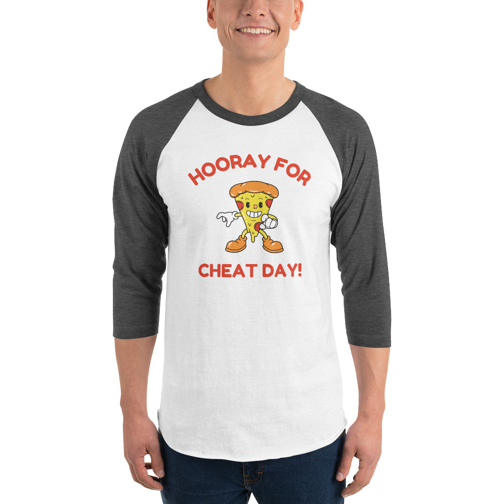 Hooray For Cheat Day! Premium Men's 3/4 Sleeve