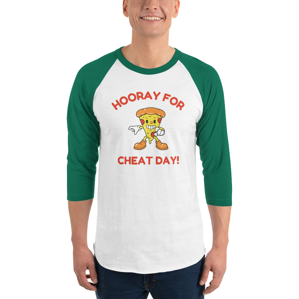 Hooray For Cheat Day! Premium Men's 3/4 Sleeve