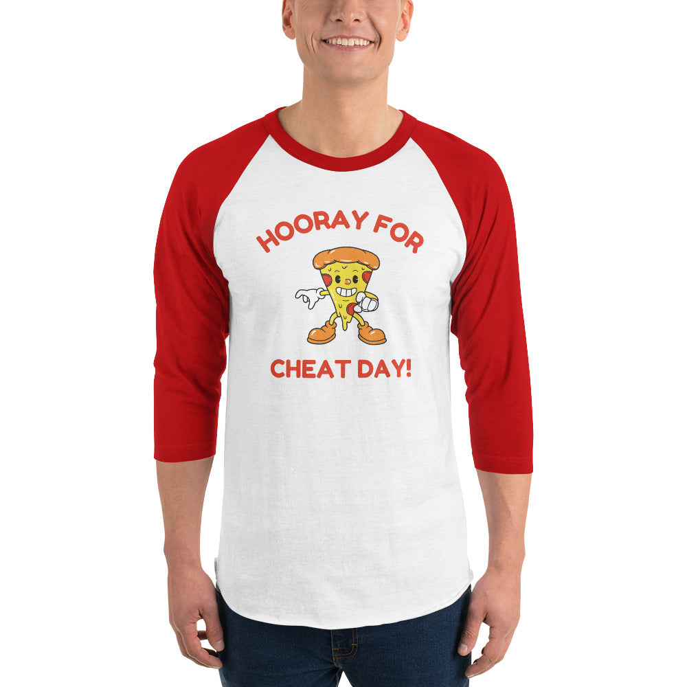 Hooray For Cheat Day! Premium Men's 3/4 Sleeve