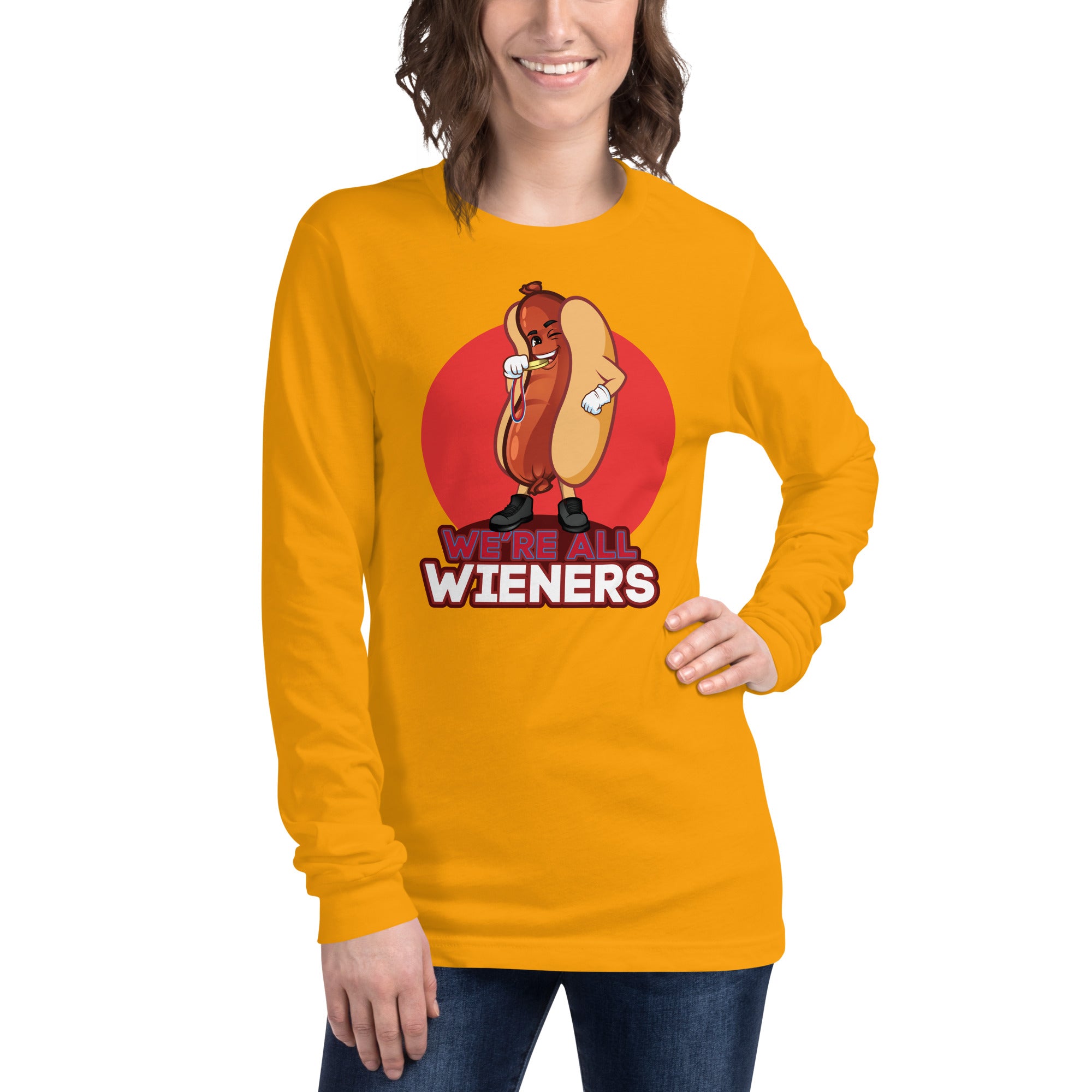 We're All Wieners Women's Select Long Sleeve - Red