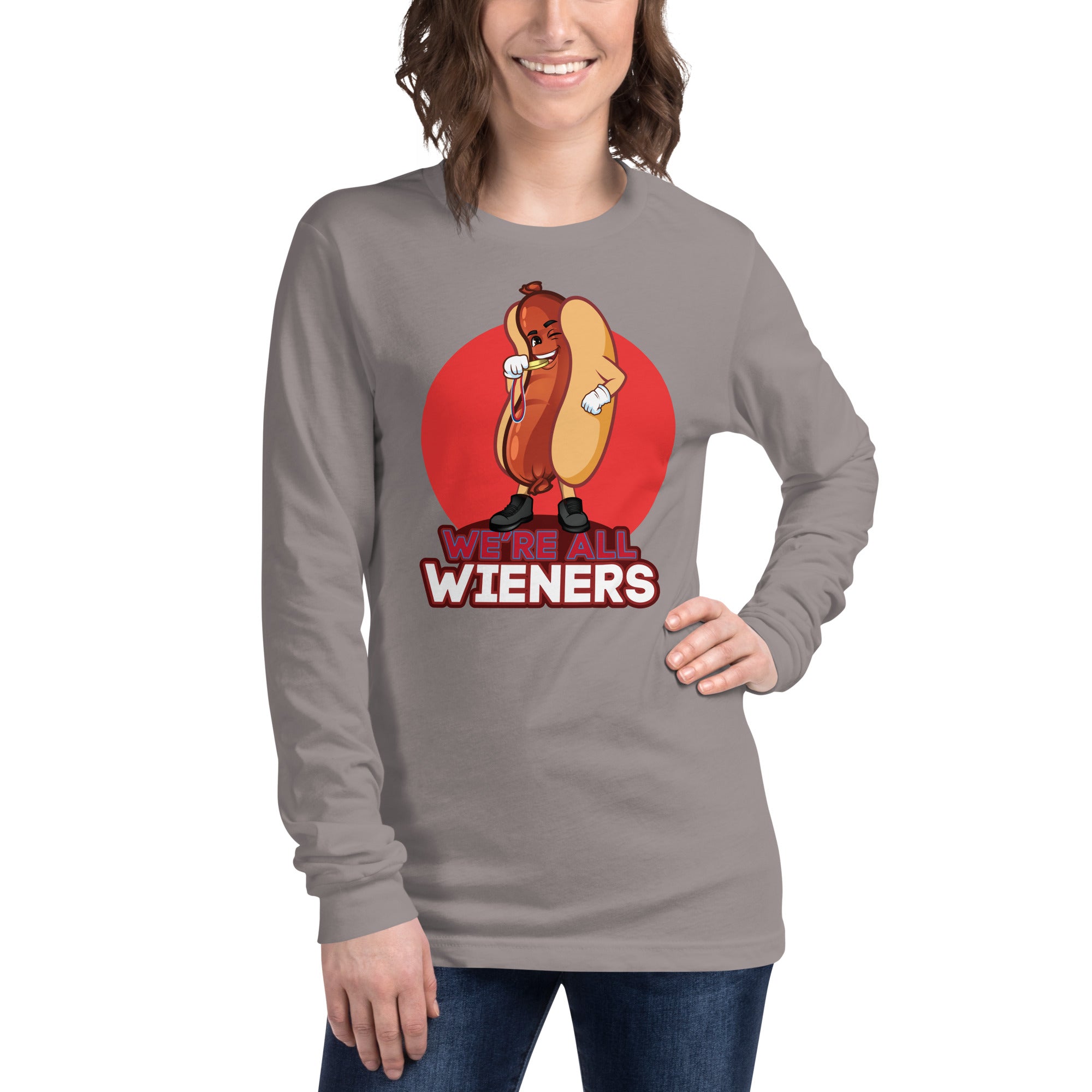 We're All Wieners Women's Select Long Sleeve - Red