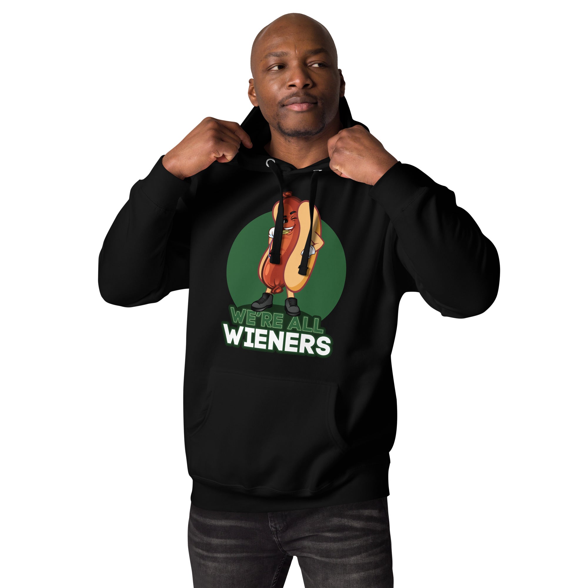 We're All Wieners Original Men's Heavy Hoodie - Green