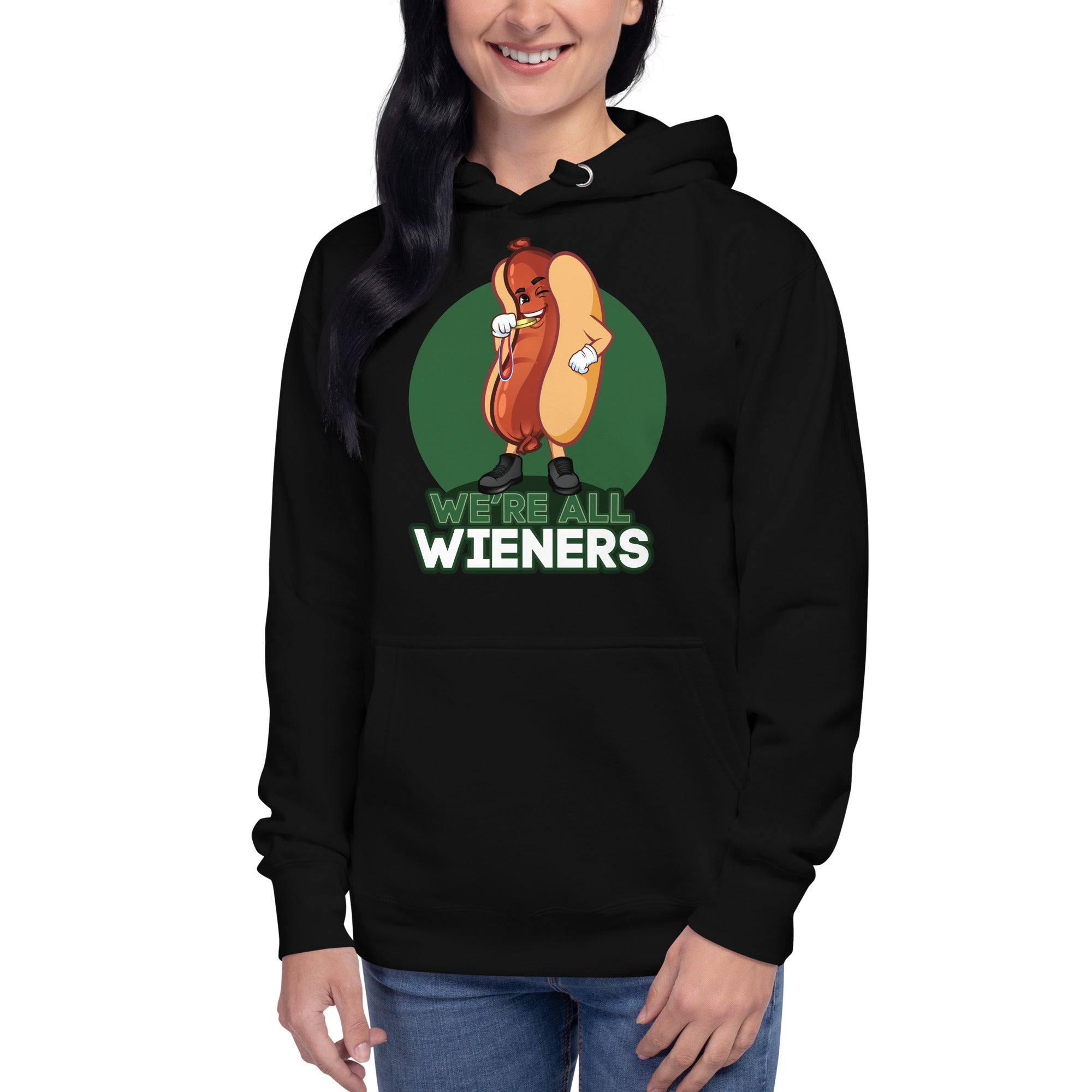 We're All Wieners Original Women's Heavy Hoodie - Green