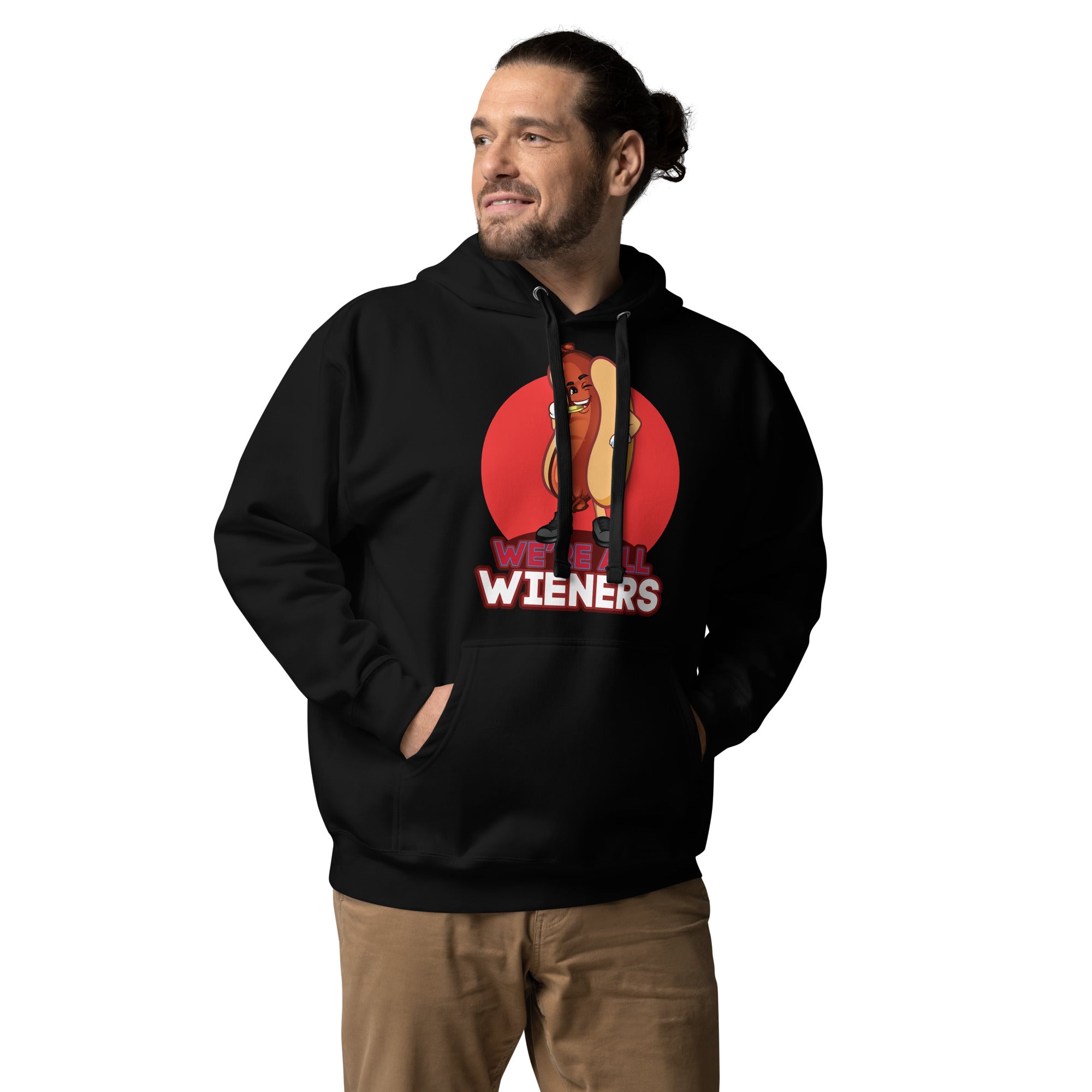 We're All Wieners Original Men's Heavy Hoodie - Red