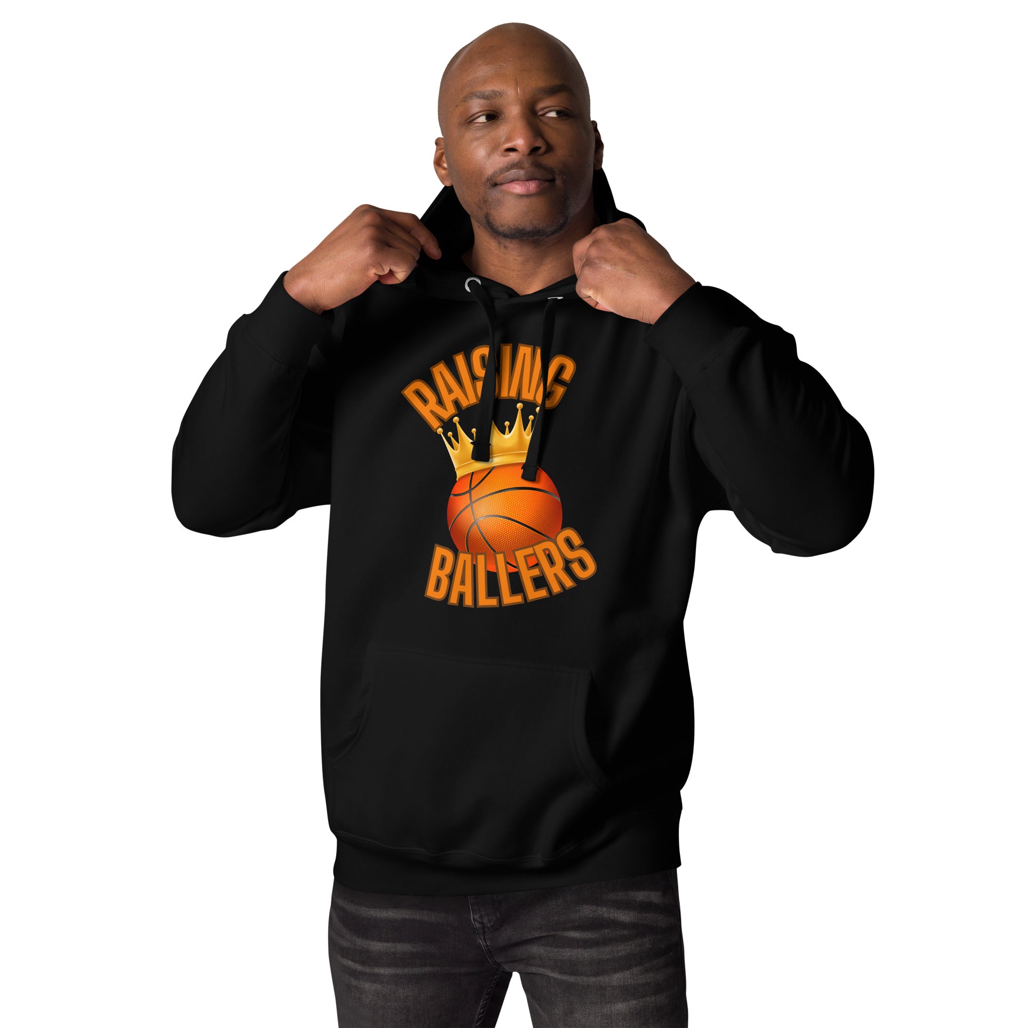 Raising Ballers Men's Heavy Hoodie Black | Original Sports Mom