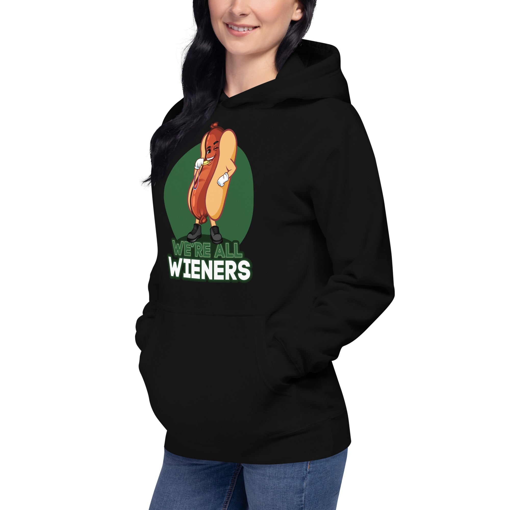 We're All Wieners Original Women's Heavy Hoodie - Green