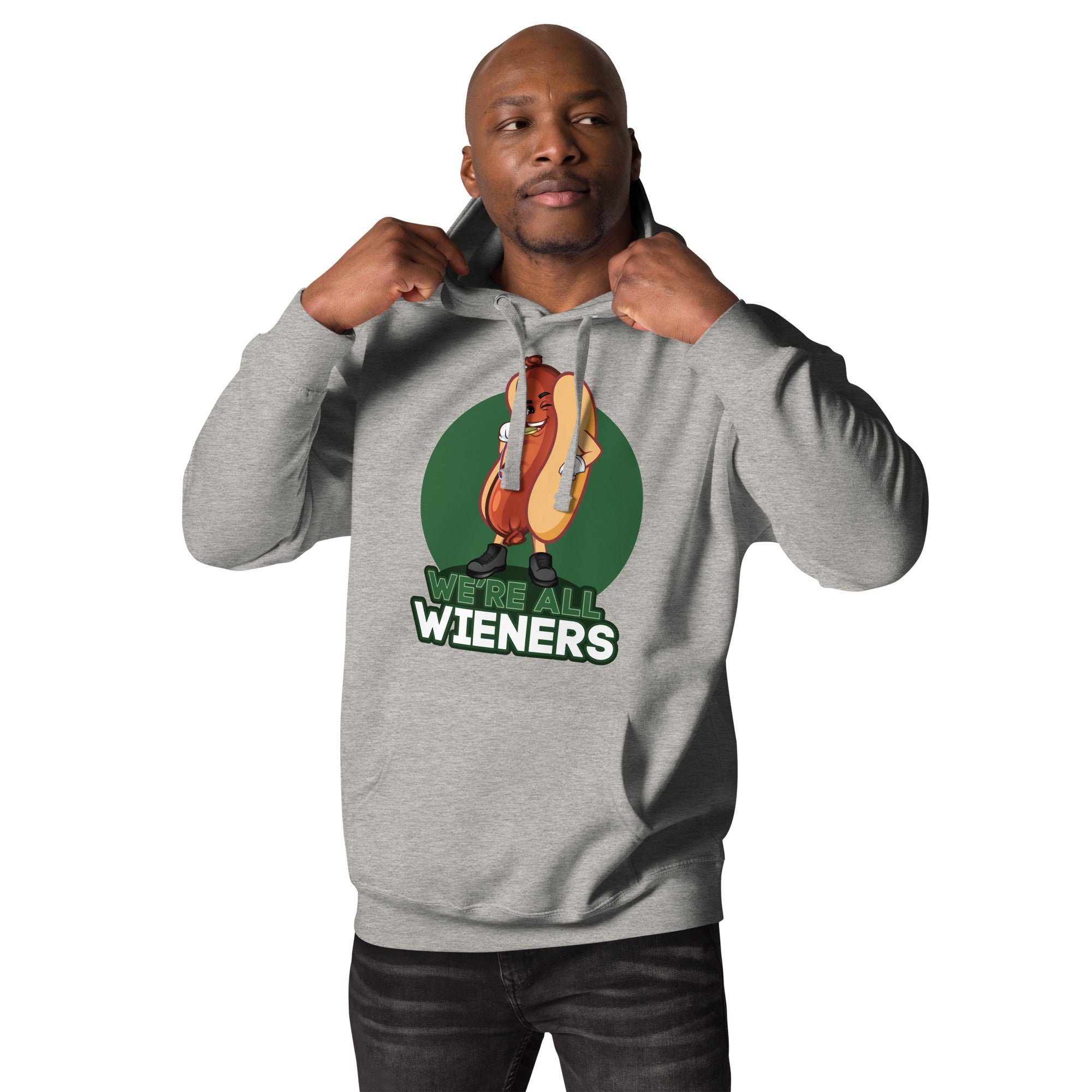 We're All Wieners Original Men's Heavy Hoodie - Green
