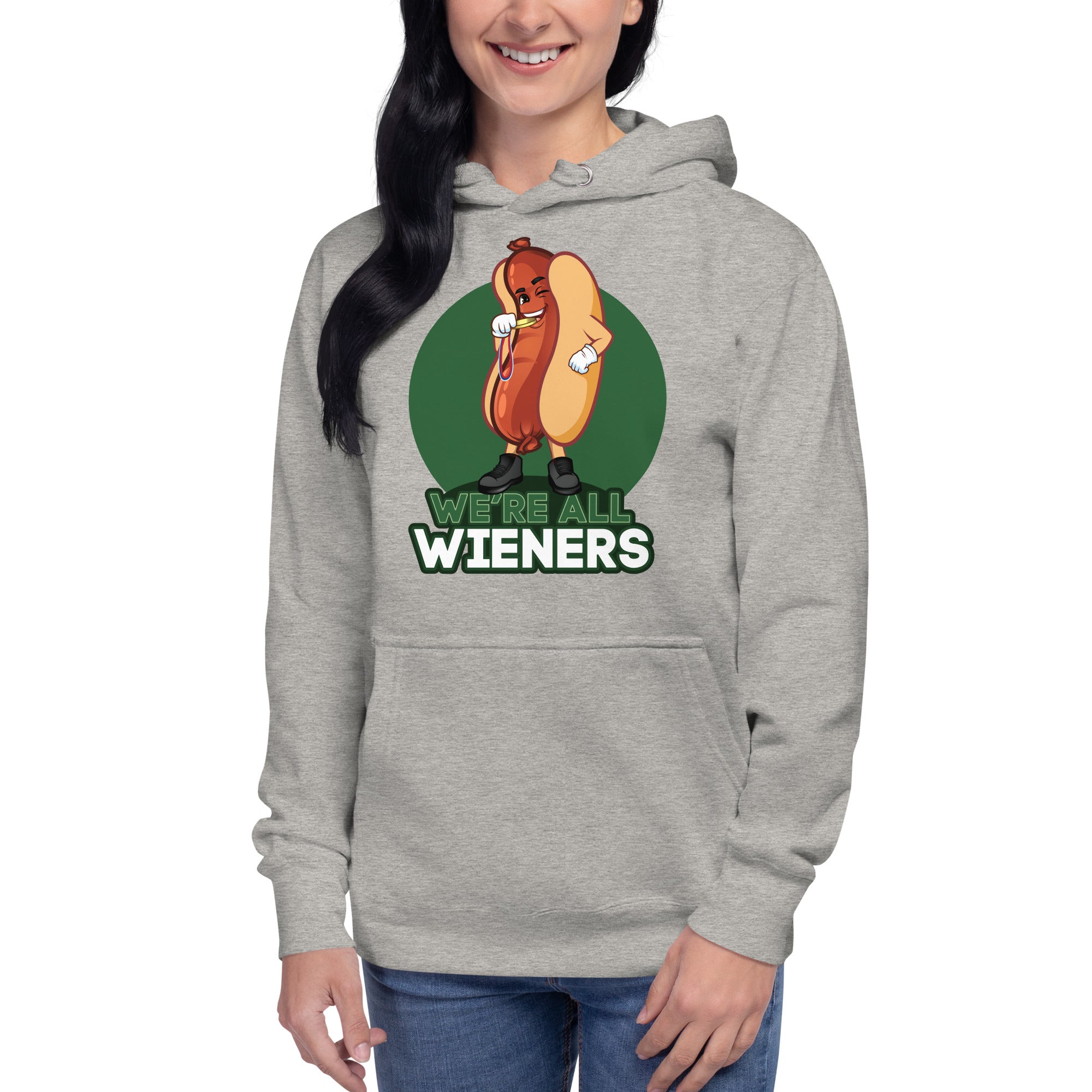 We're All Wieners Original Women's Heavy Hoodie - Green