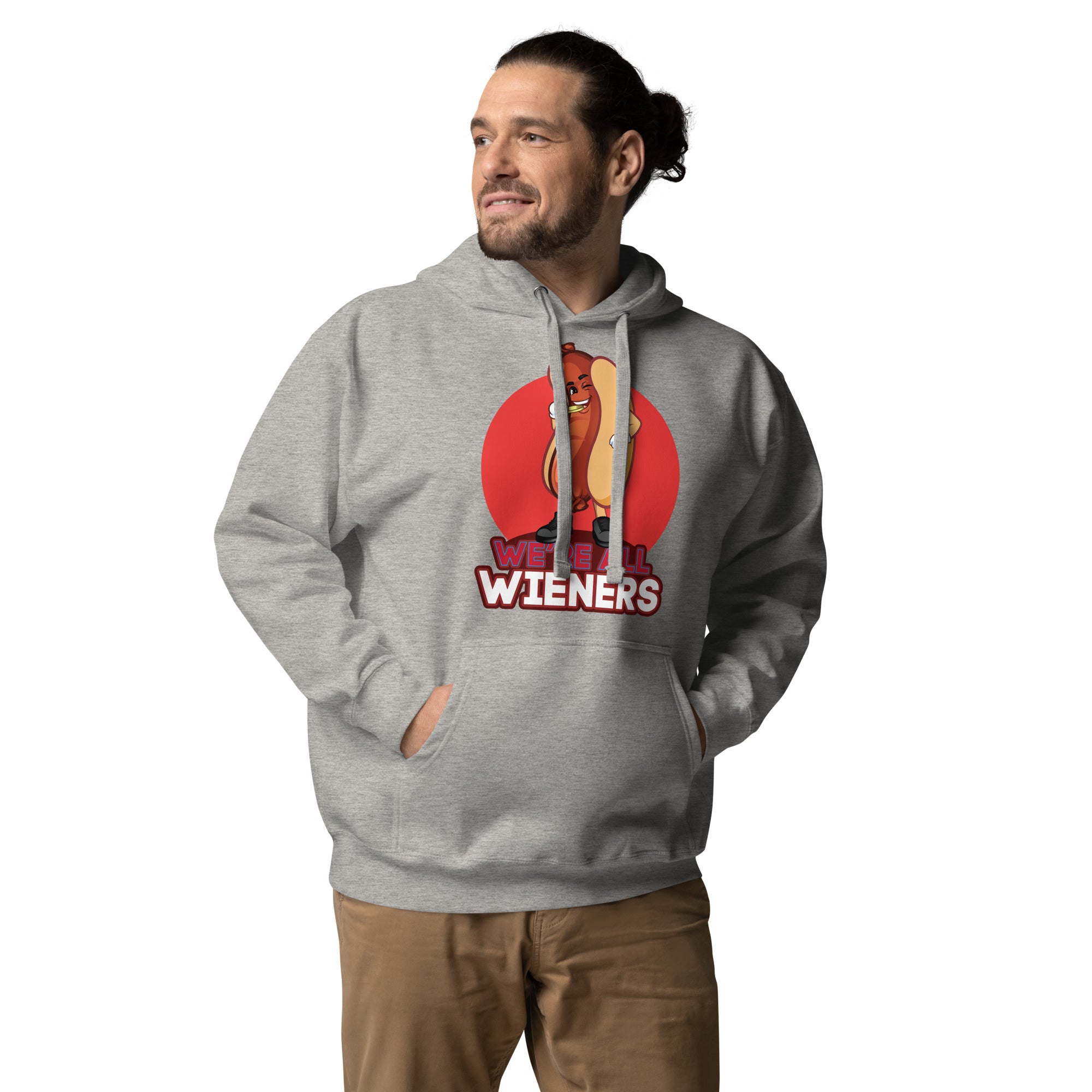 We're All Wieners Original Men's Heavy Hoodie - Red