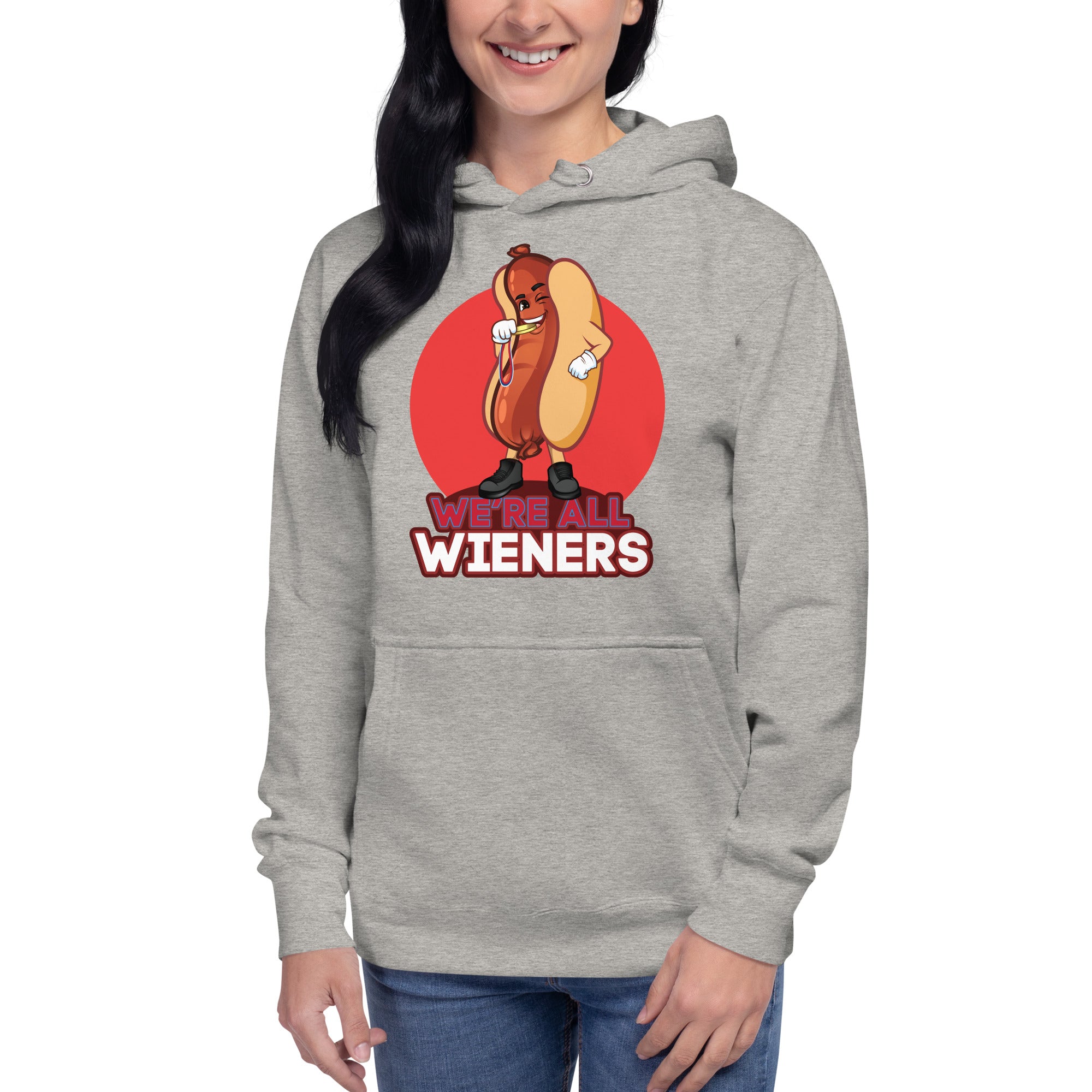 We're All Wieners Women's Heavy Hoodie - Red