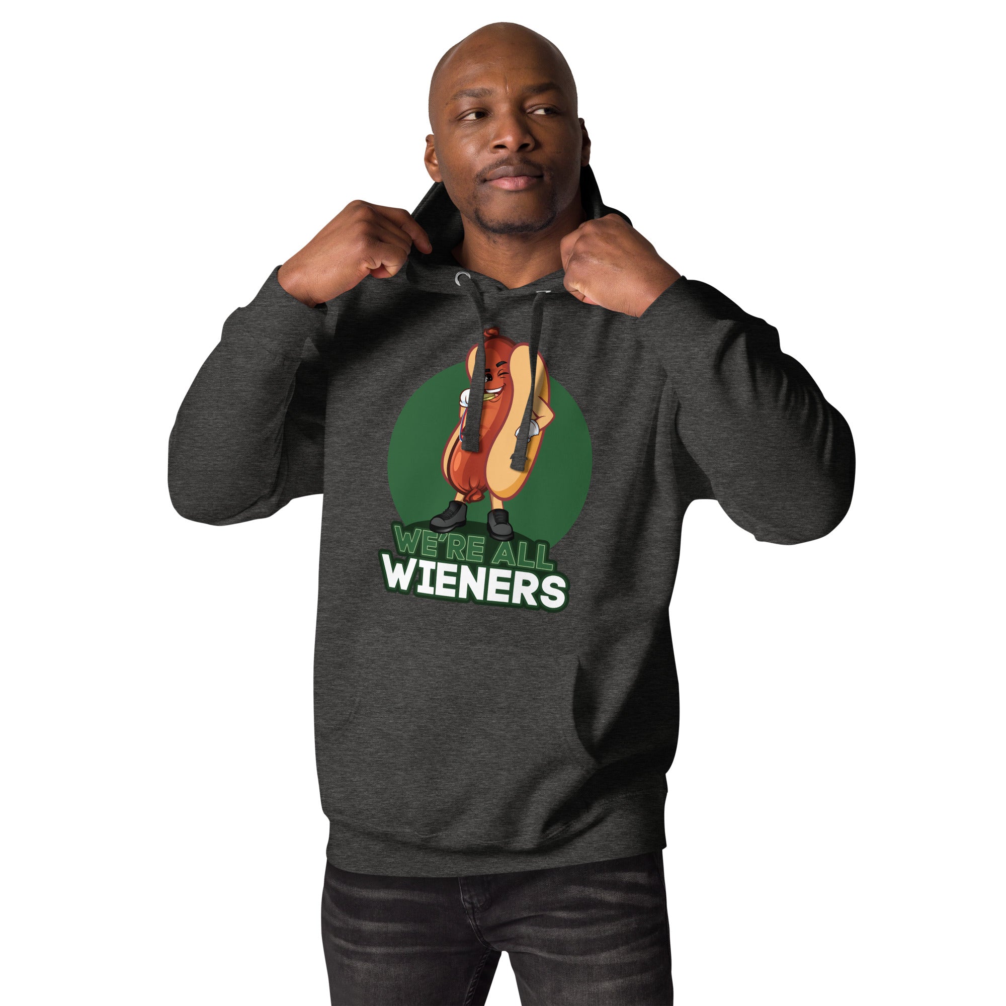 We're All Wieners Original Men's Heavy Hoodie - Green