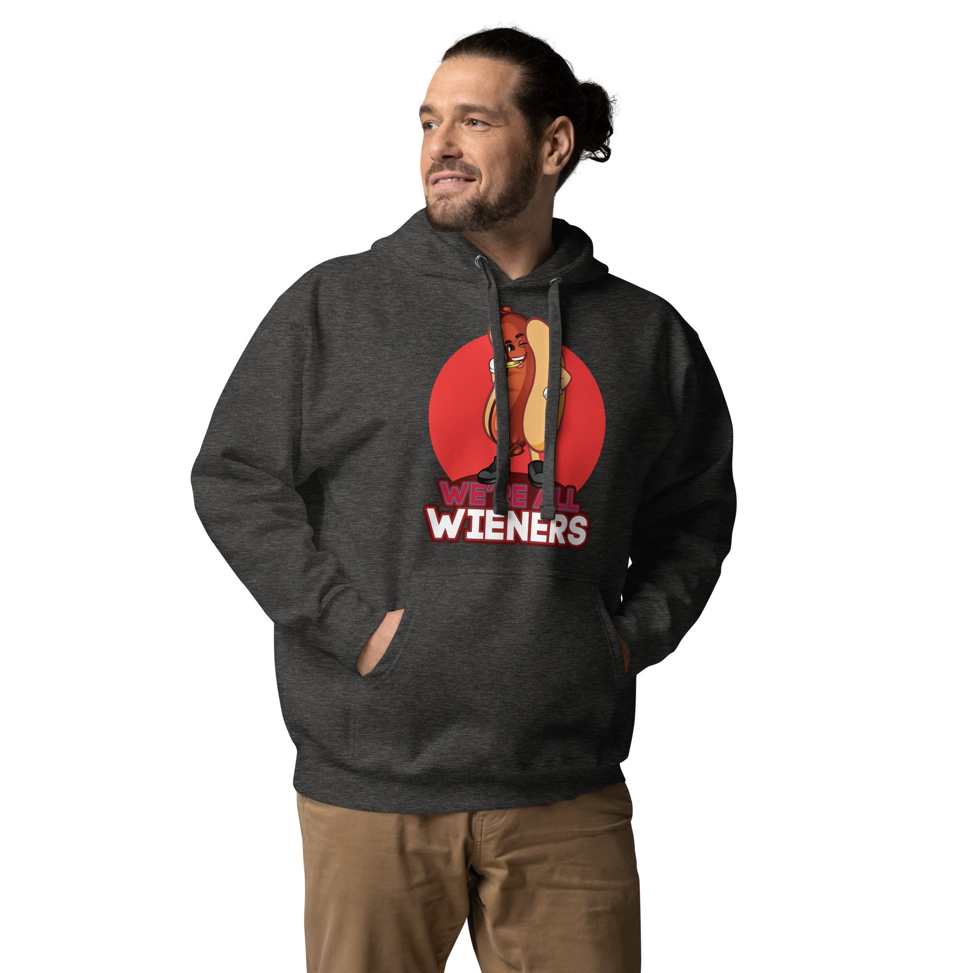 We're All Wieners Original Men's Heavy Hoodie - Red