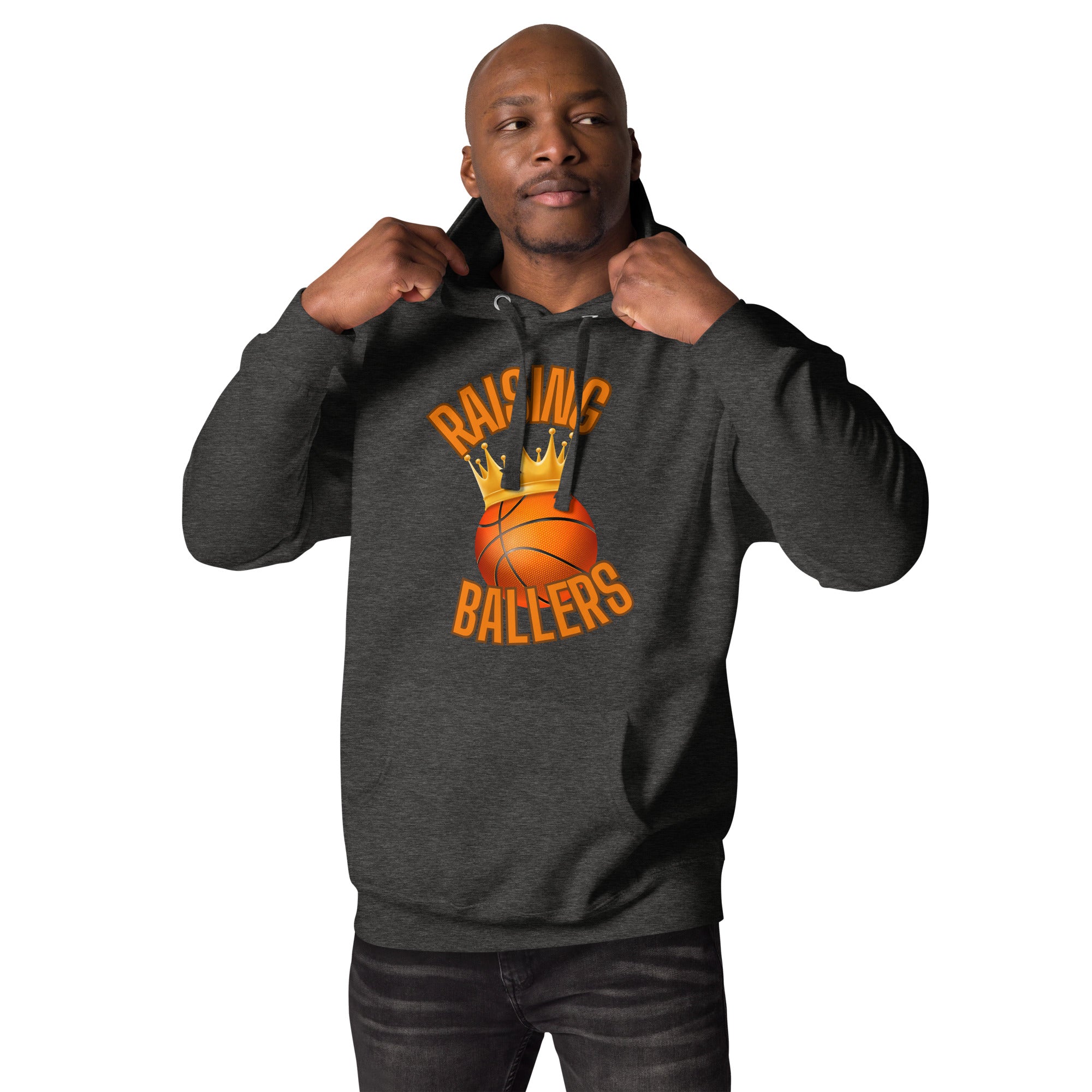 Raising Ballers Men's Heavy Hoodie Charcoal Heather | The Original Sports Mom