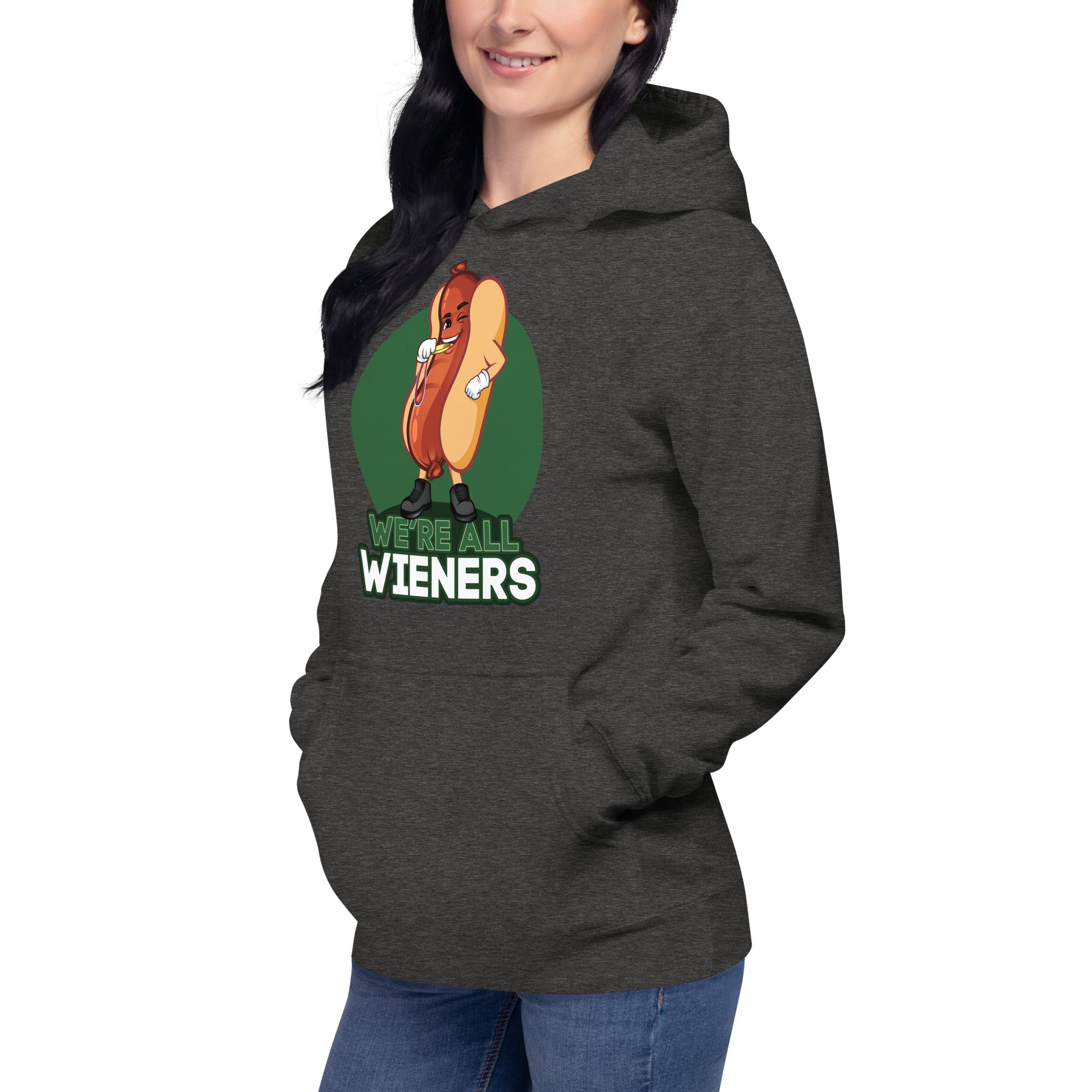 We're All Wieners Original Women's Heavy Hoodie - Green