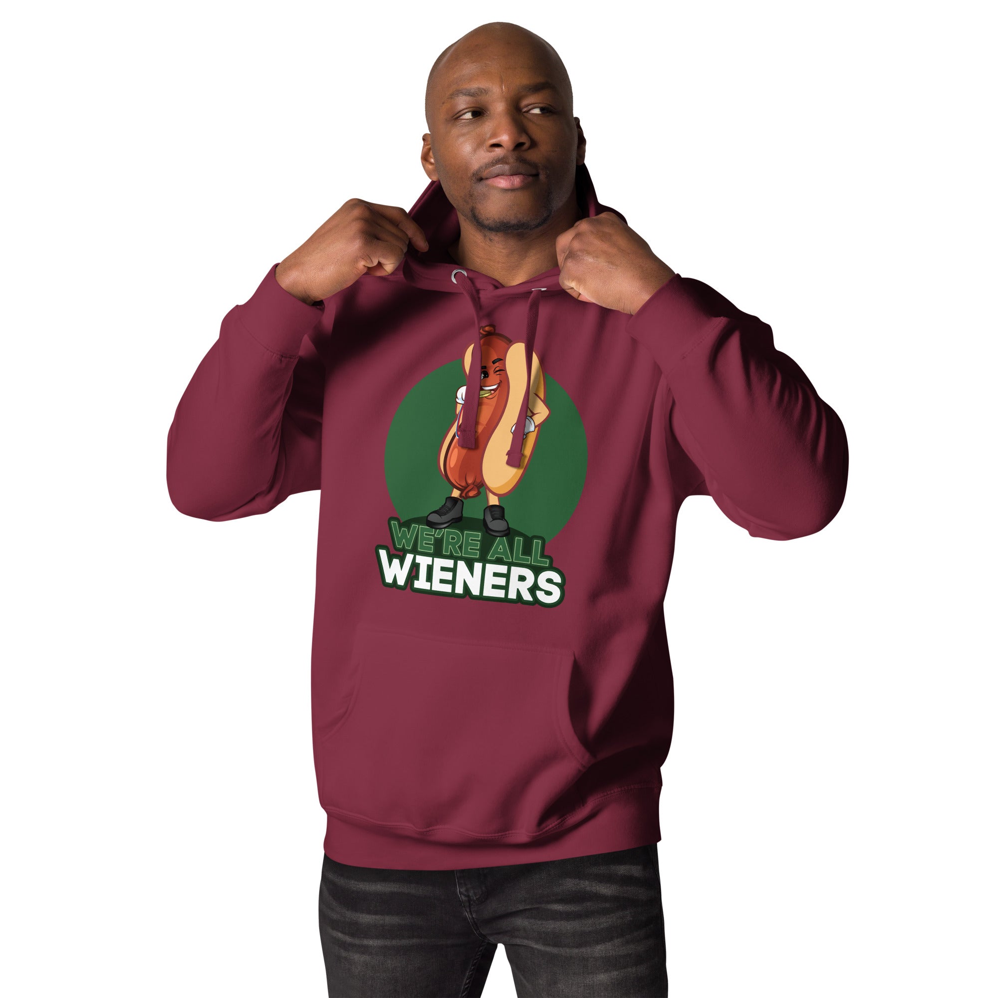 We're All Wieners Original Men's Heavy Hoodie - Green