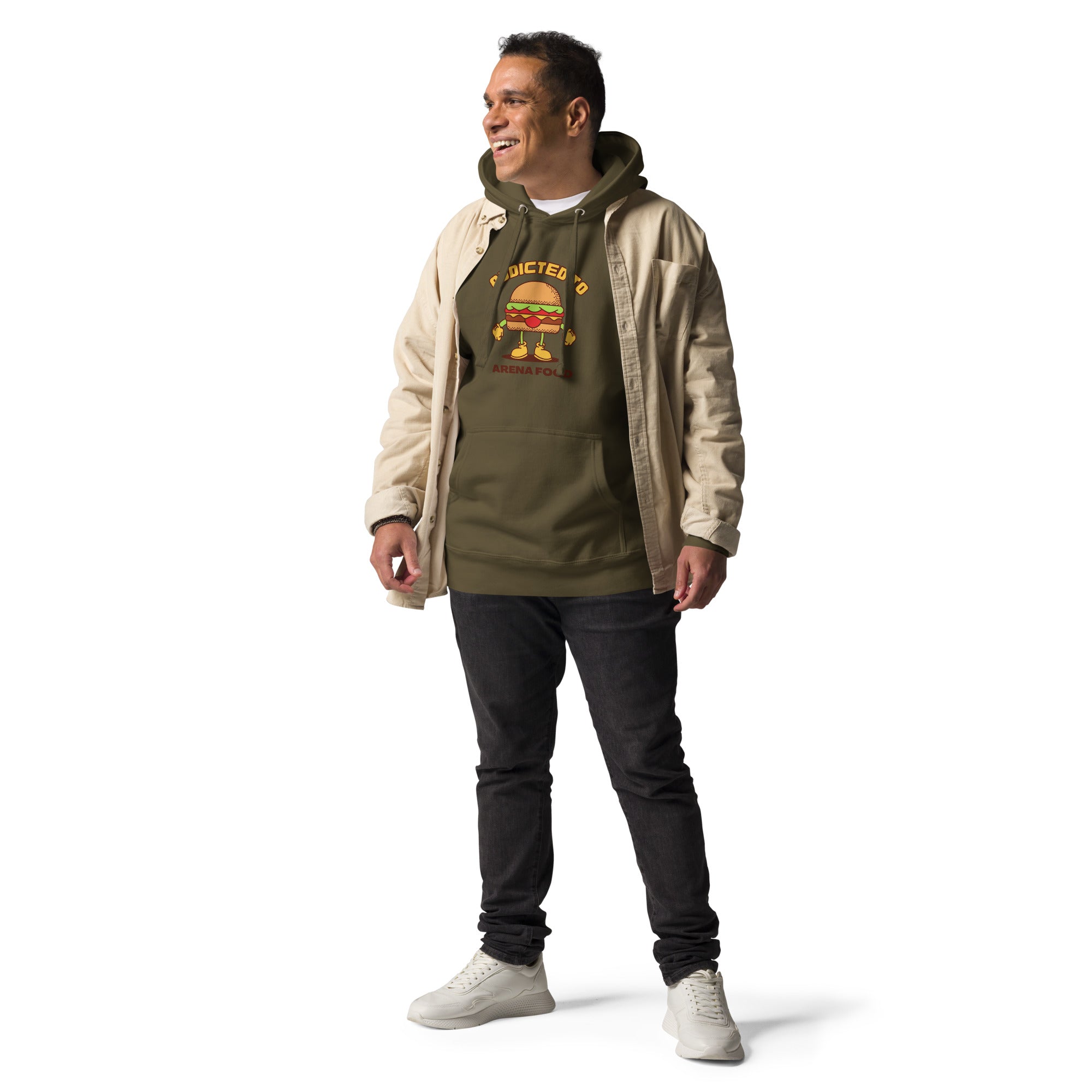 Addicted To Arena Food Men's Heavy Hoodie | Military Green | The Original Sports Mom