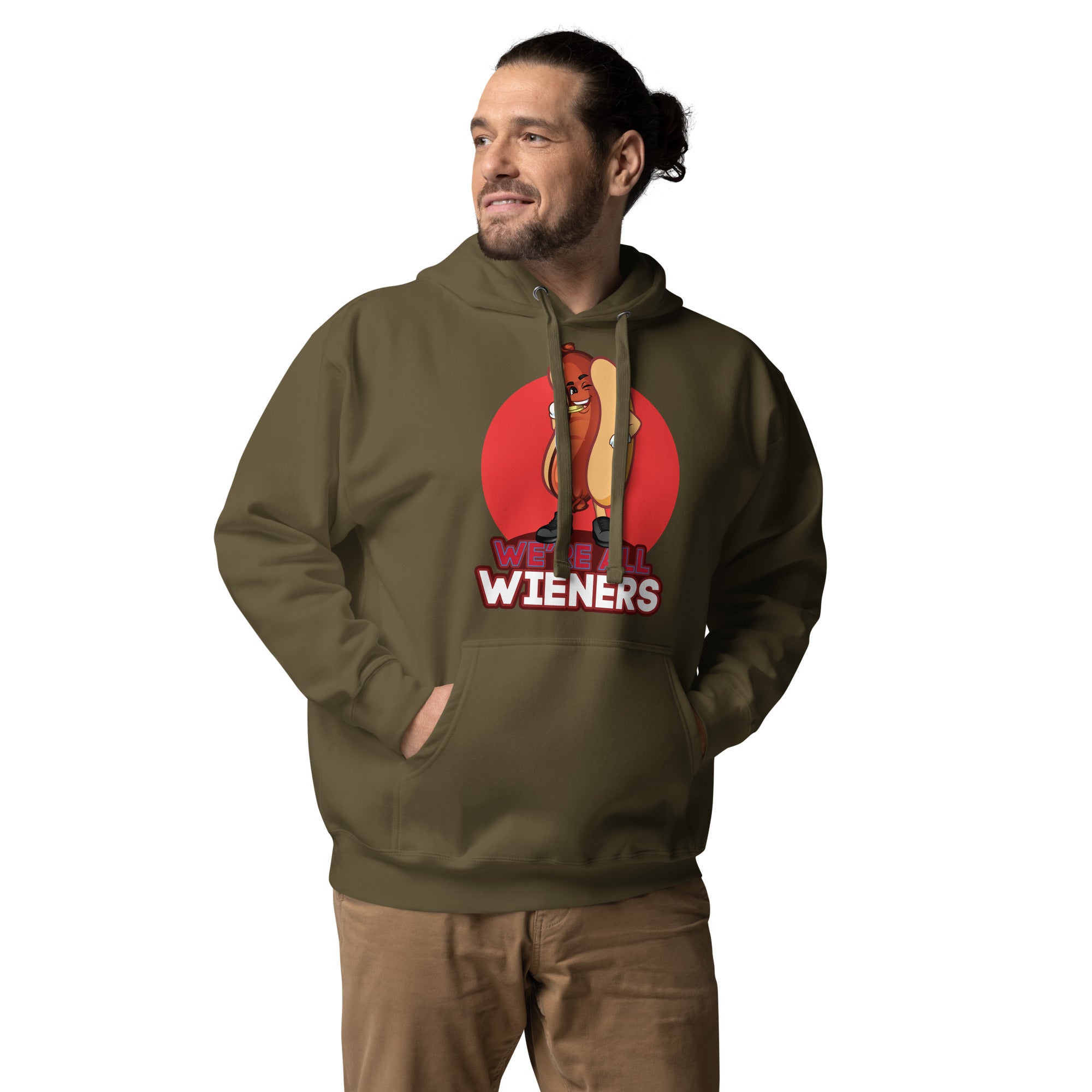 We're All Wieners Original Men's Heavy Hoodie - Red