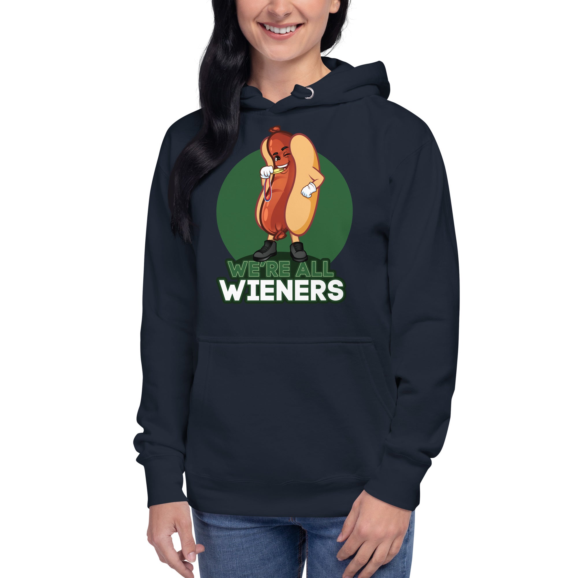 We're All Wieners Original Women's Heavy Hoodie - Green