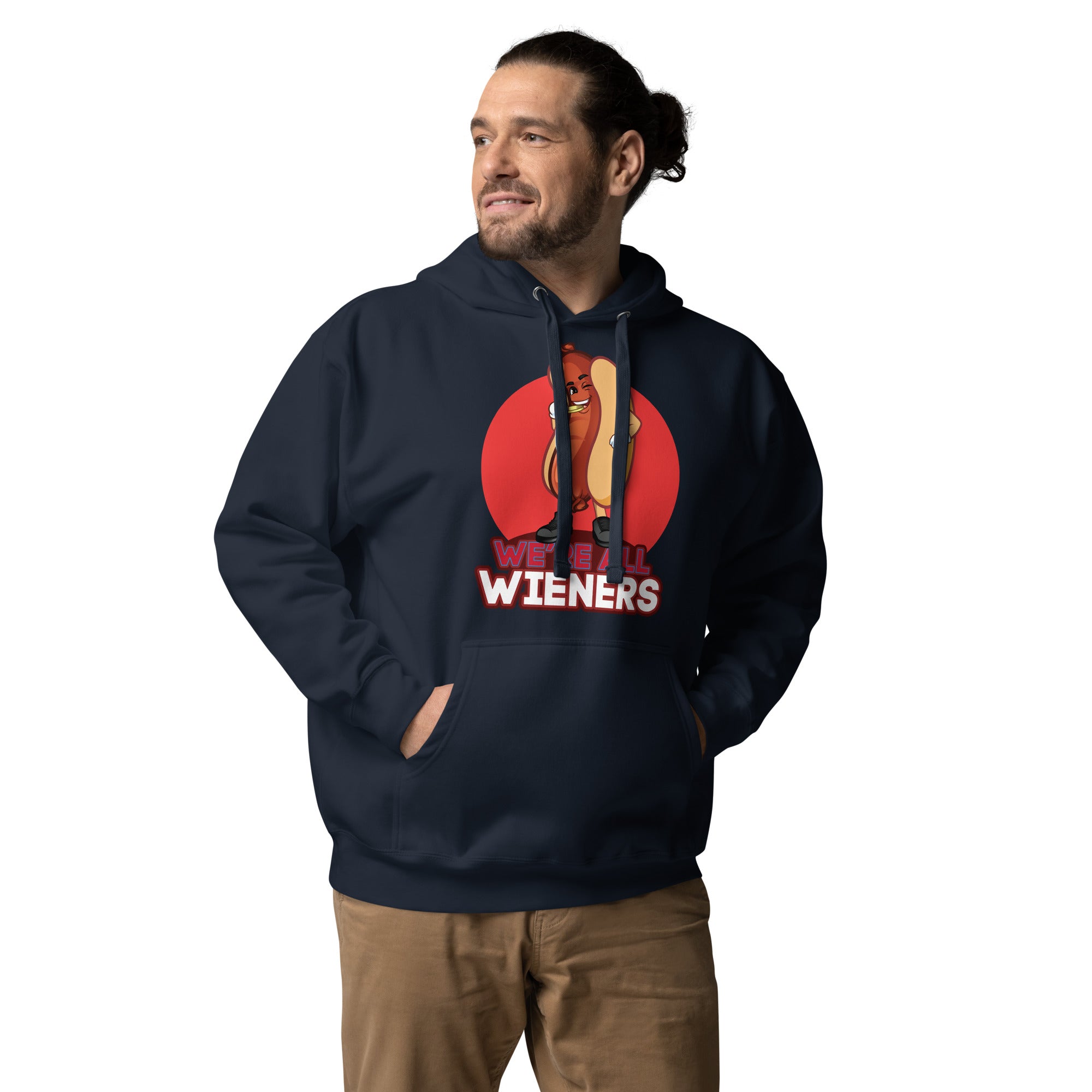 We're All Wieners Original Men's Heavy Hoodie - Red