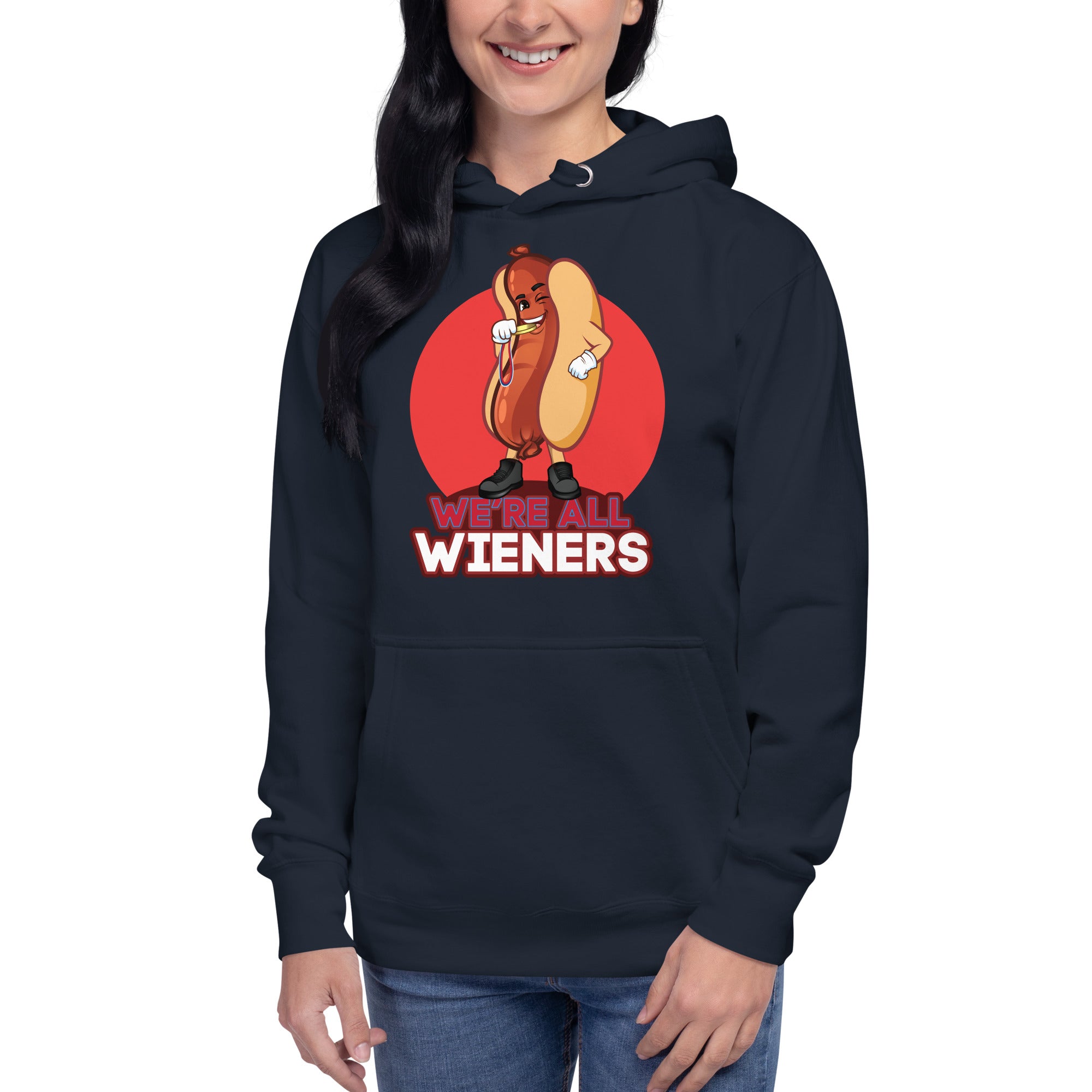 We're All Wieners Women's Heavy Hoodie - Red