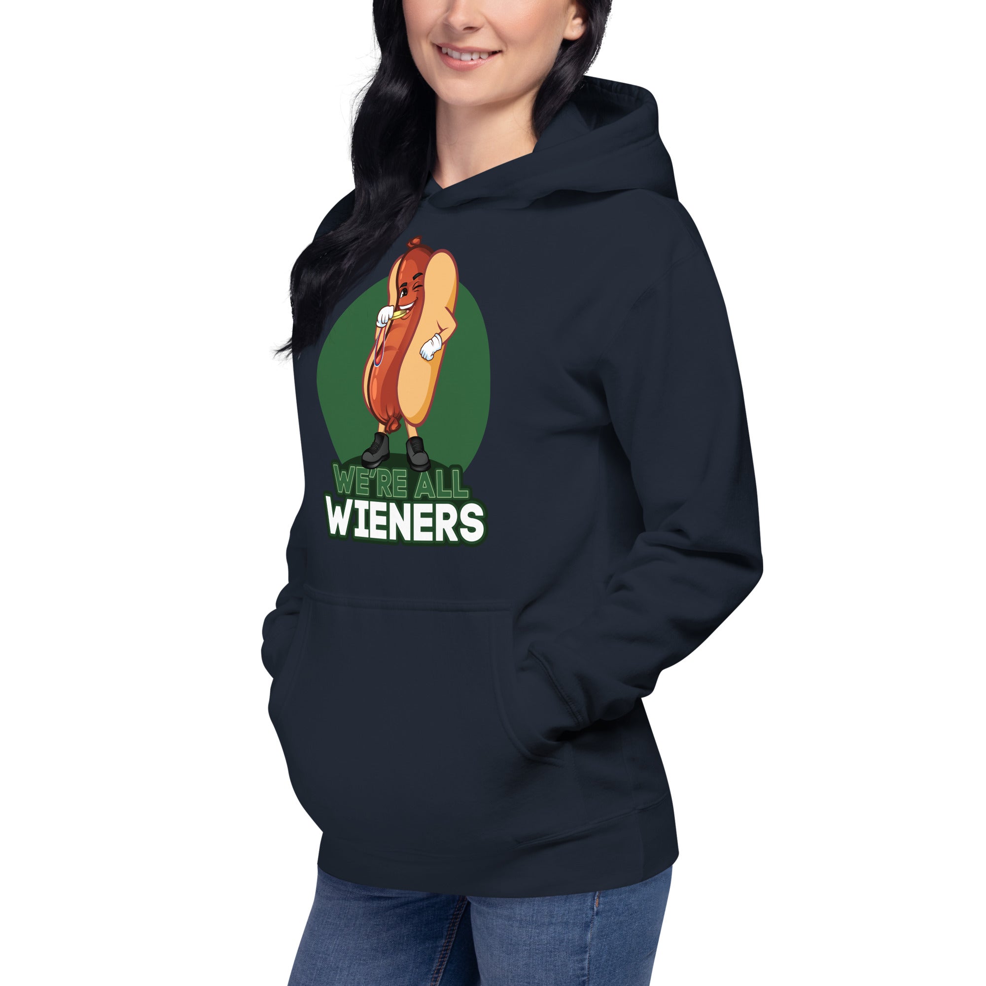 We're All Wieners Original Women's Heavy Hoodie - Green