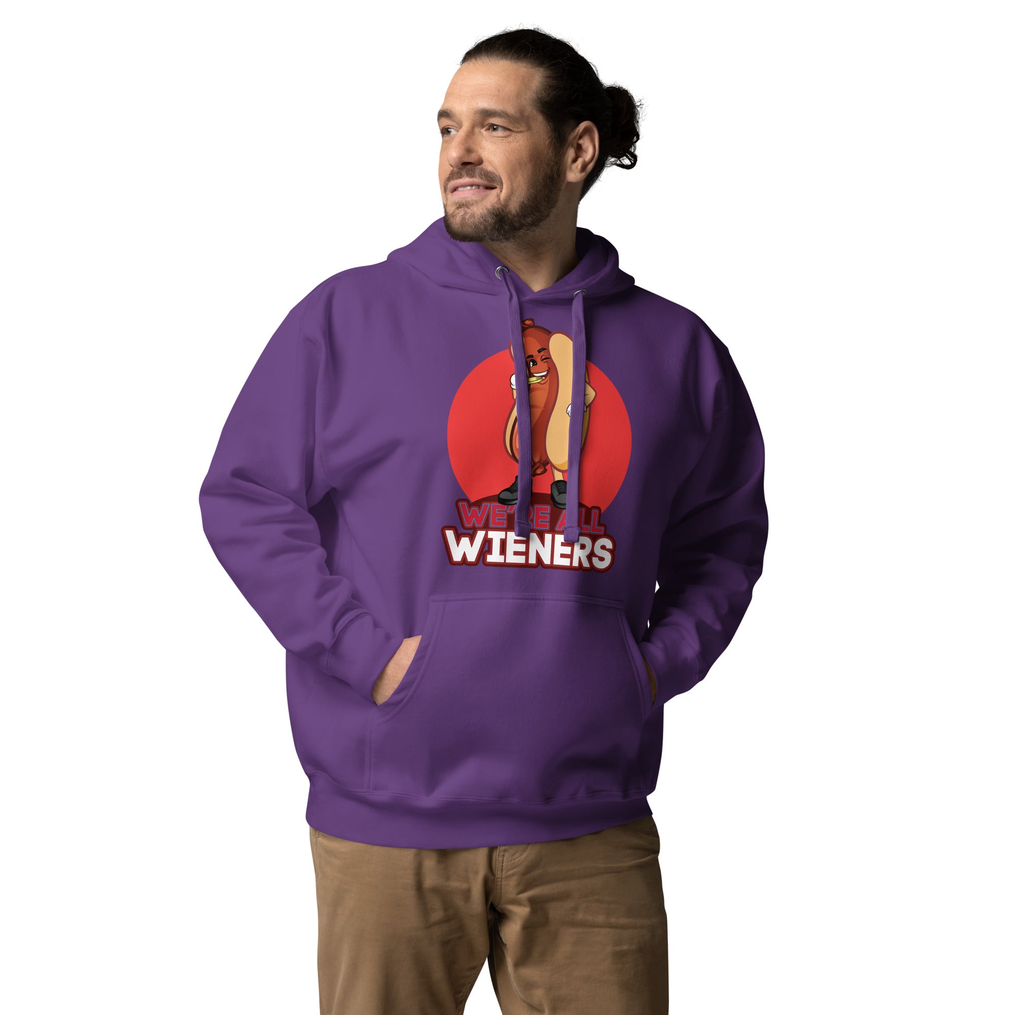 We're All Wieners Original Men's Heavy Hoodie - Red