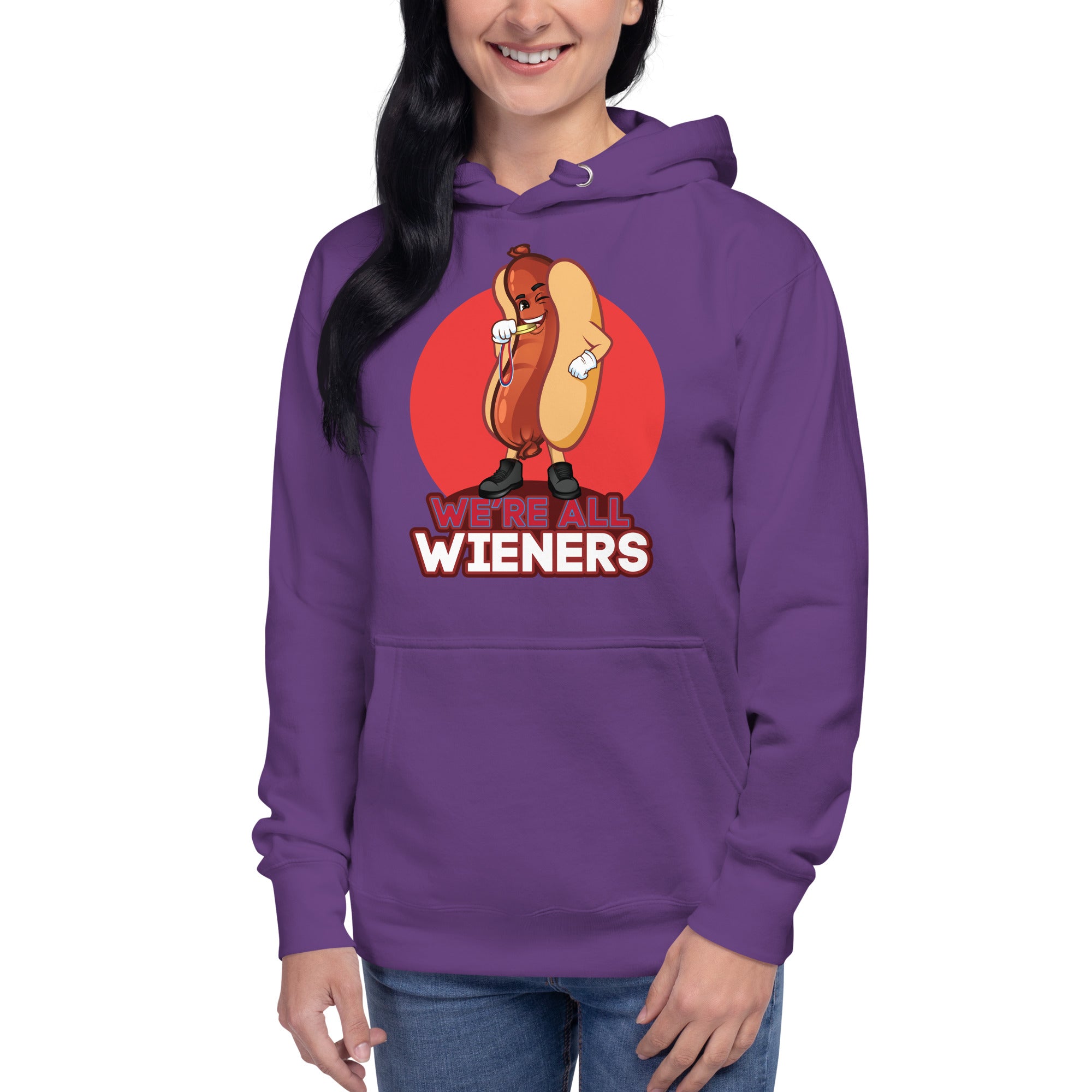 We're All Wieners Women's Heavy Hoodie - Red