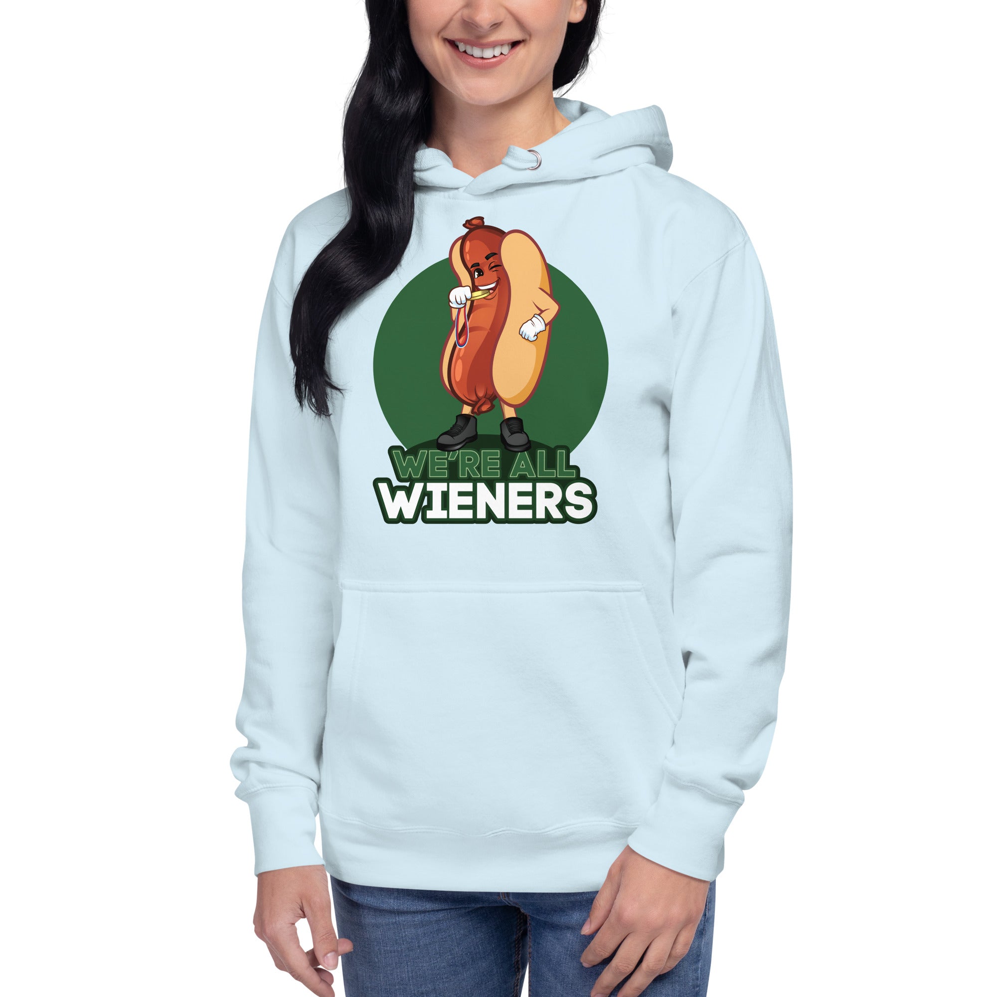 We're All Wieners Original Women's Heavy Hoodie - Green