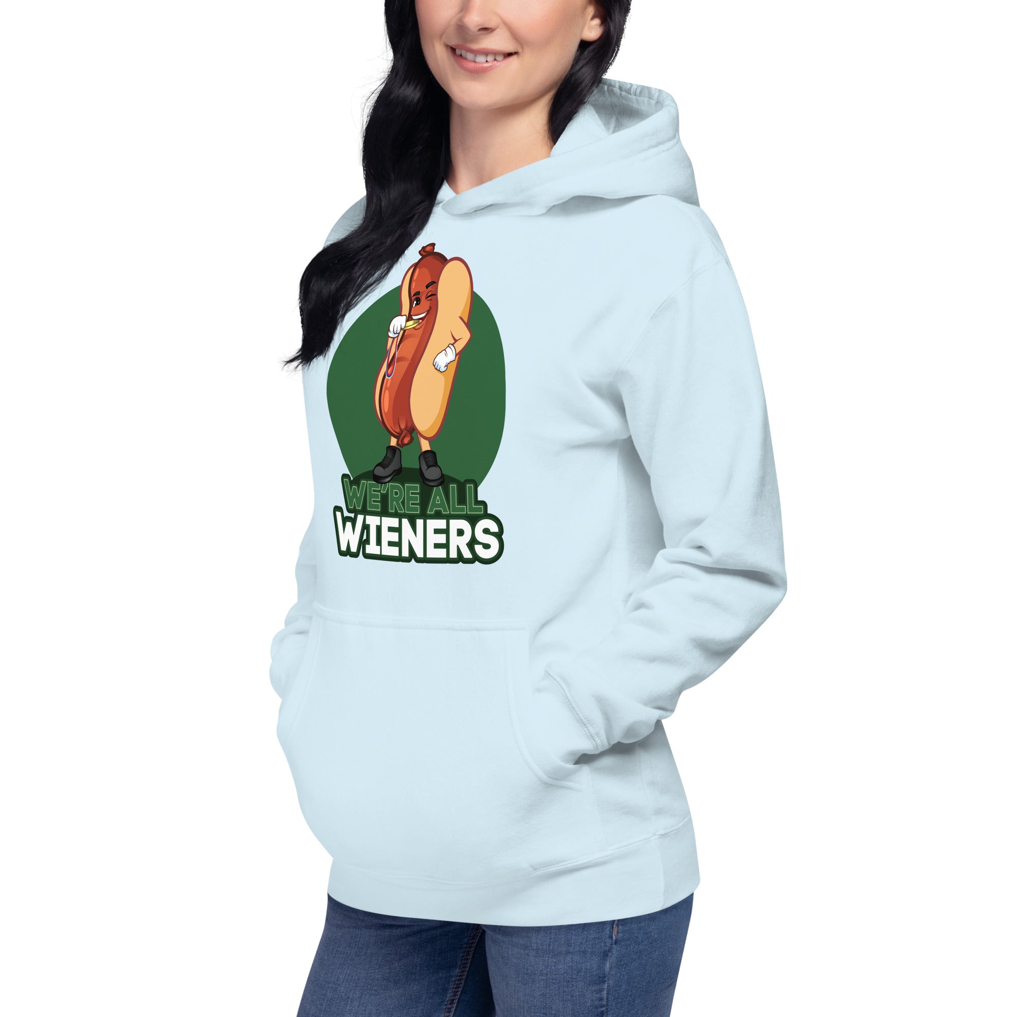 We're All Wieners Original Women's Heavy Hoodie - Green