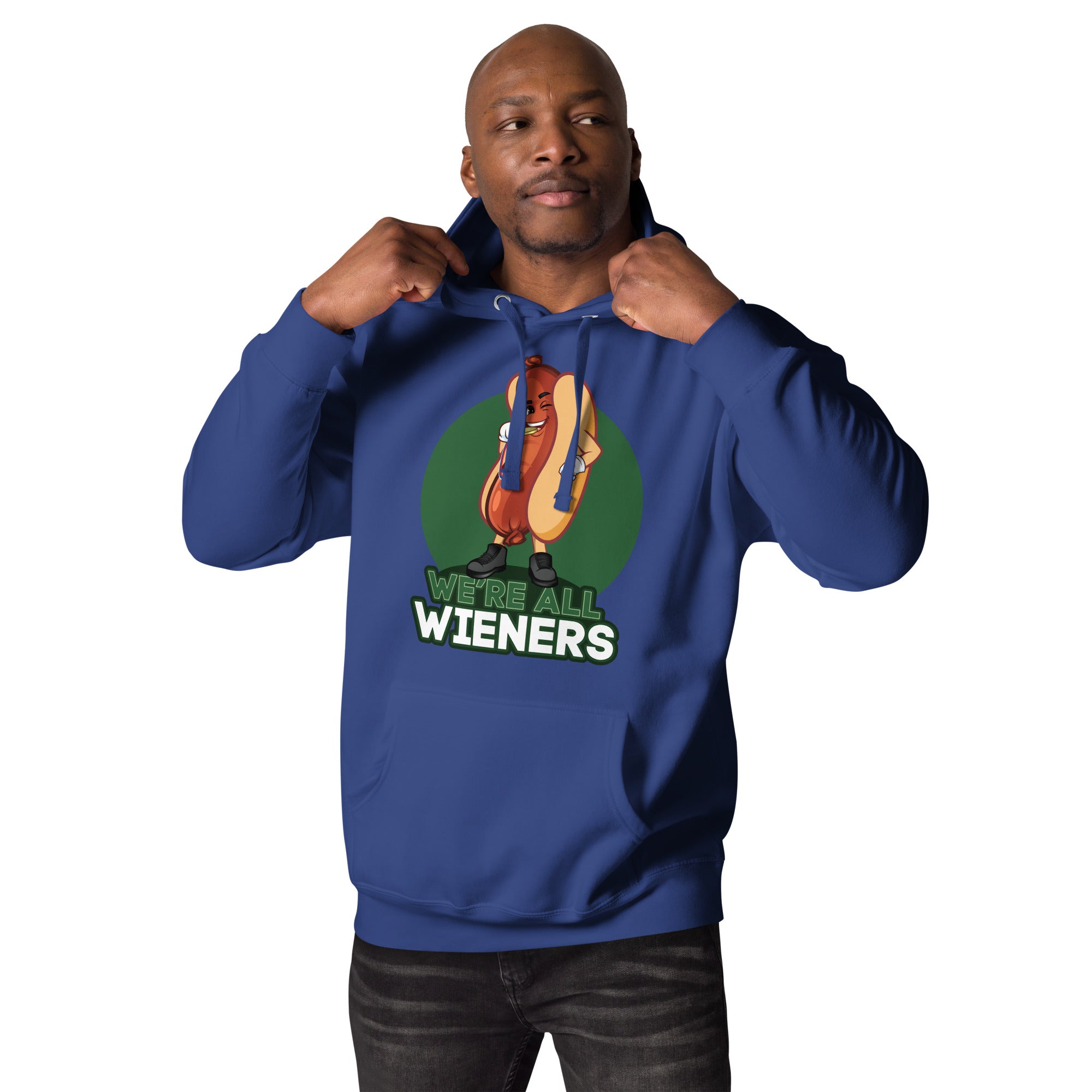 We're All Wieners Original Men's Heavy Hoodie - Green