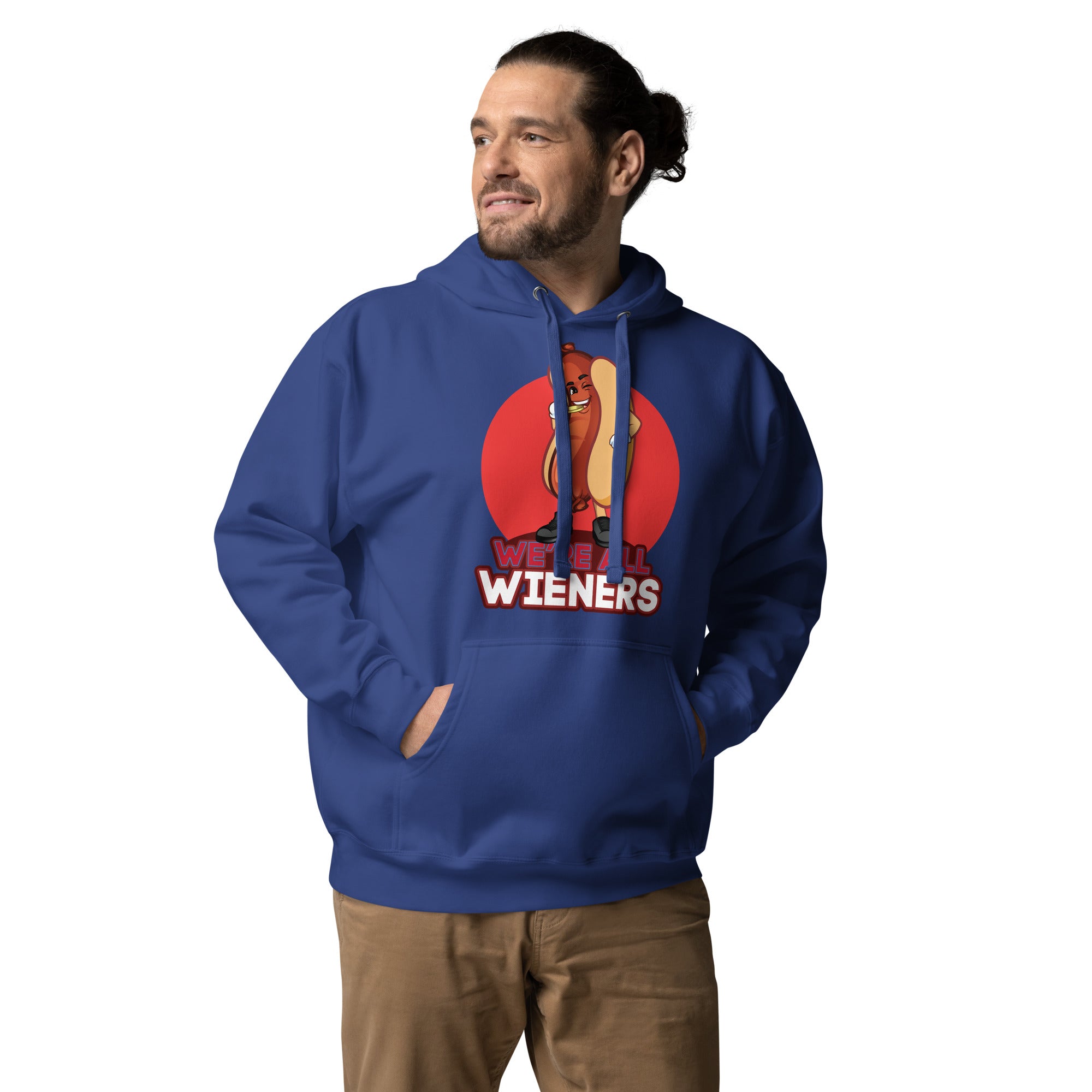 We're All Wieners Original Men's Heavy Hoodie - Red