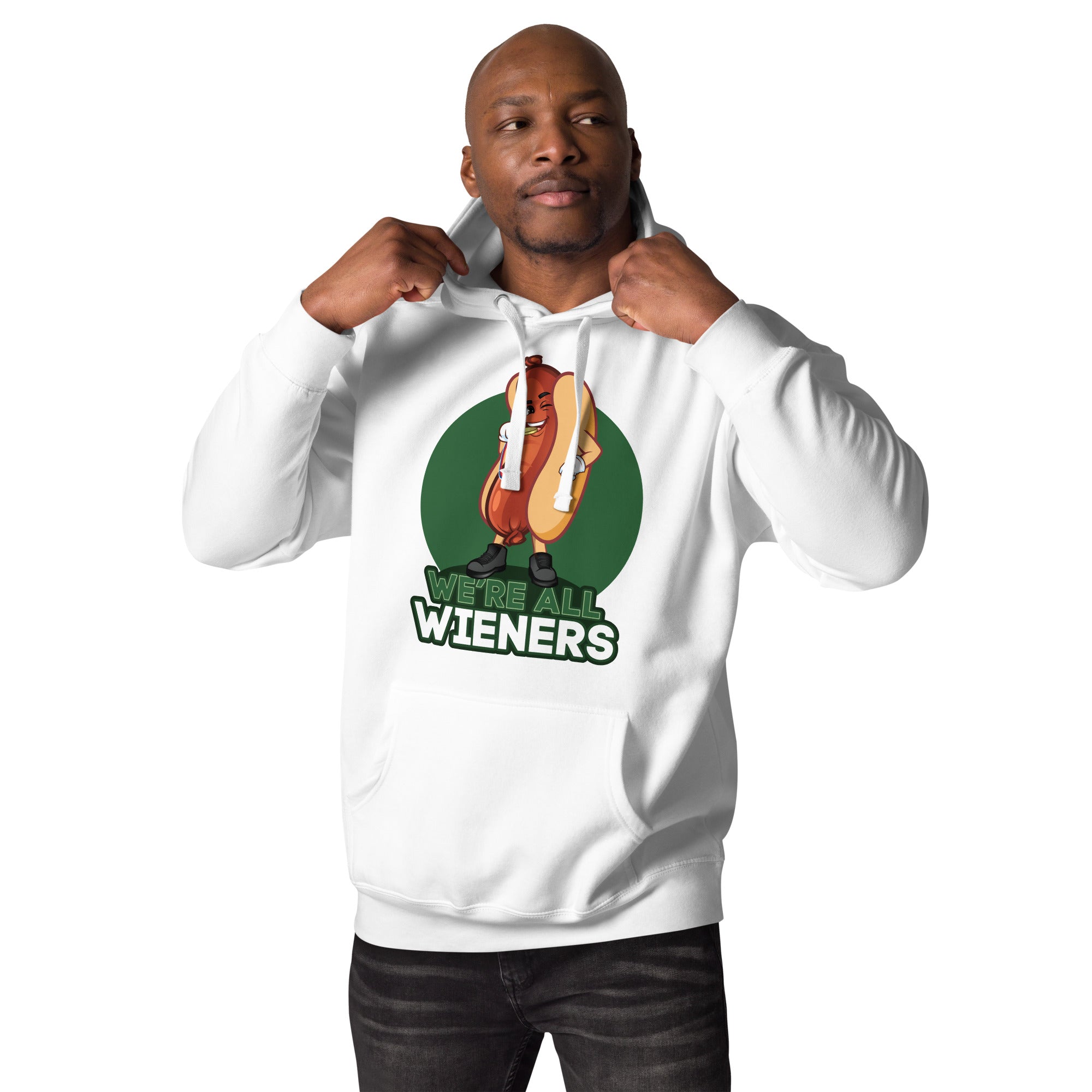 We're All Wieners Original Men's Heavy Hoodie - Green