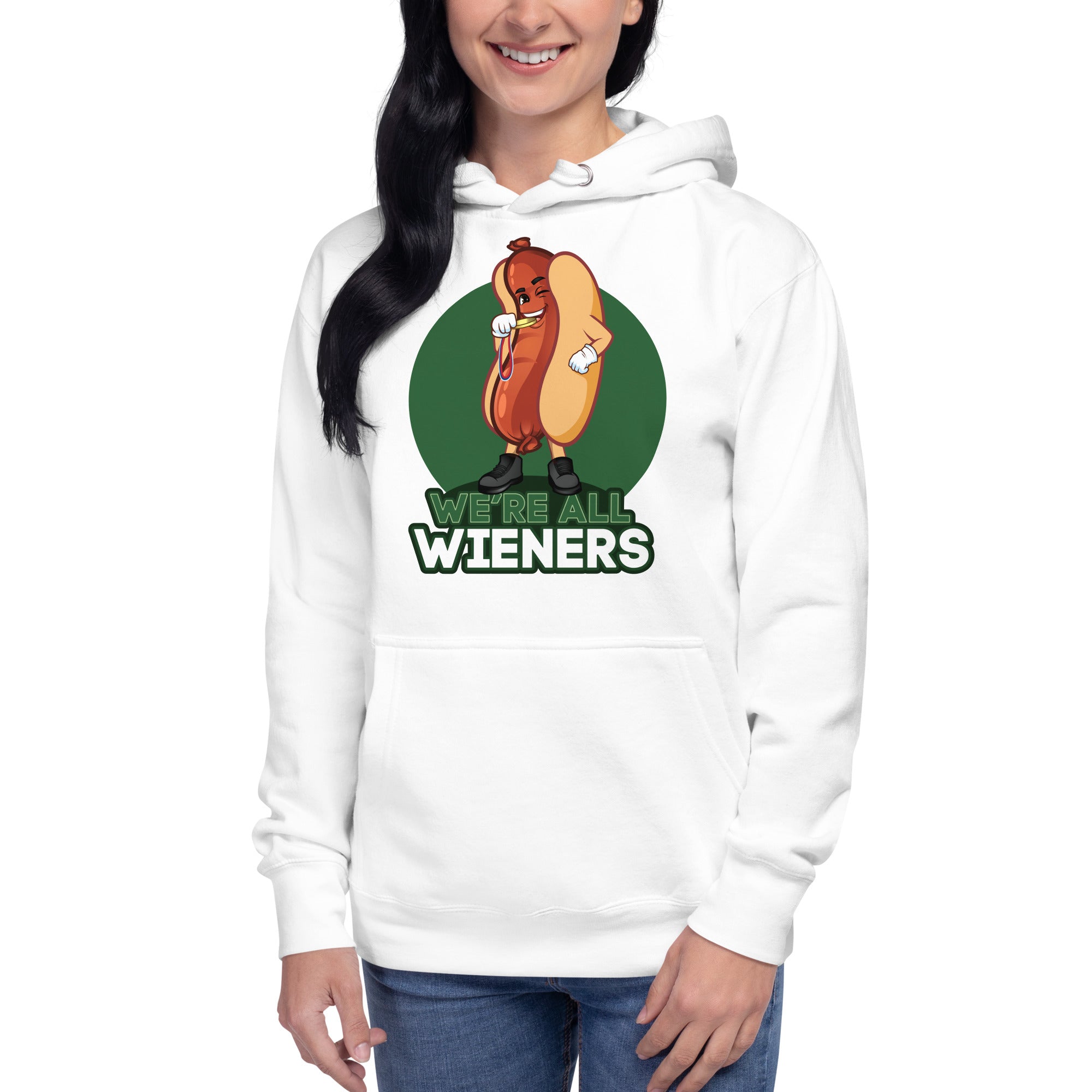 We're All Wieners Original Women's Heavy Hoodie - Green