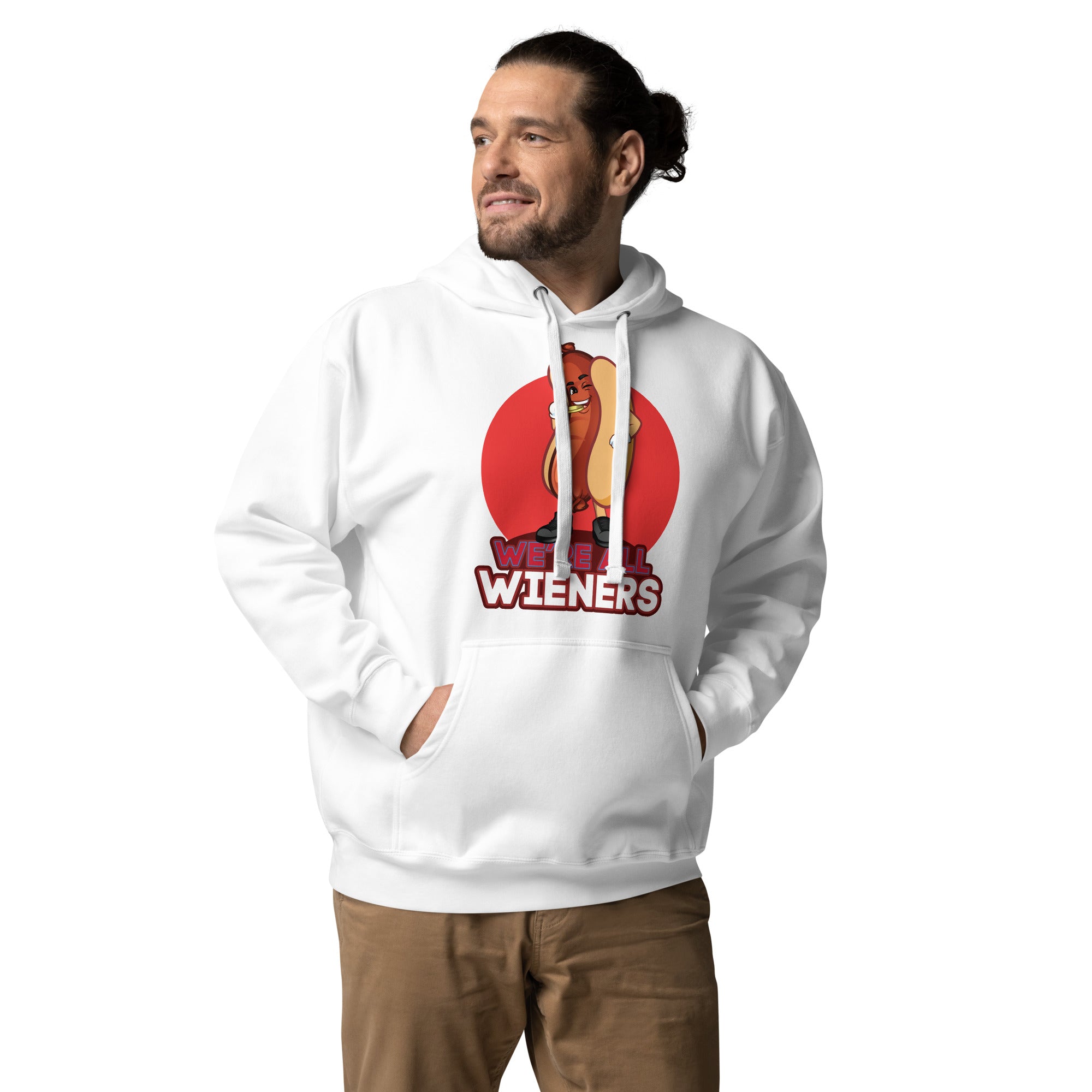 We're All Wieners Original Men's Heavy Hoodie - Red