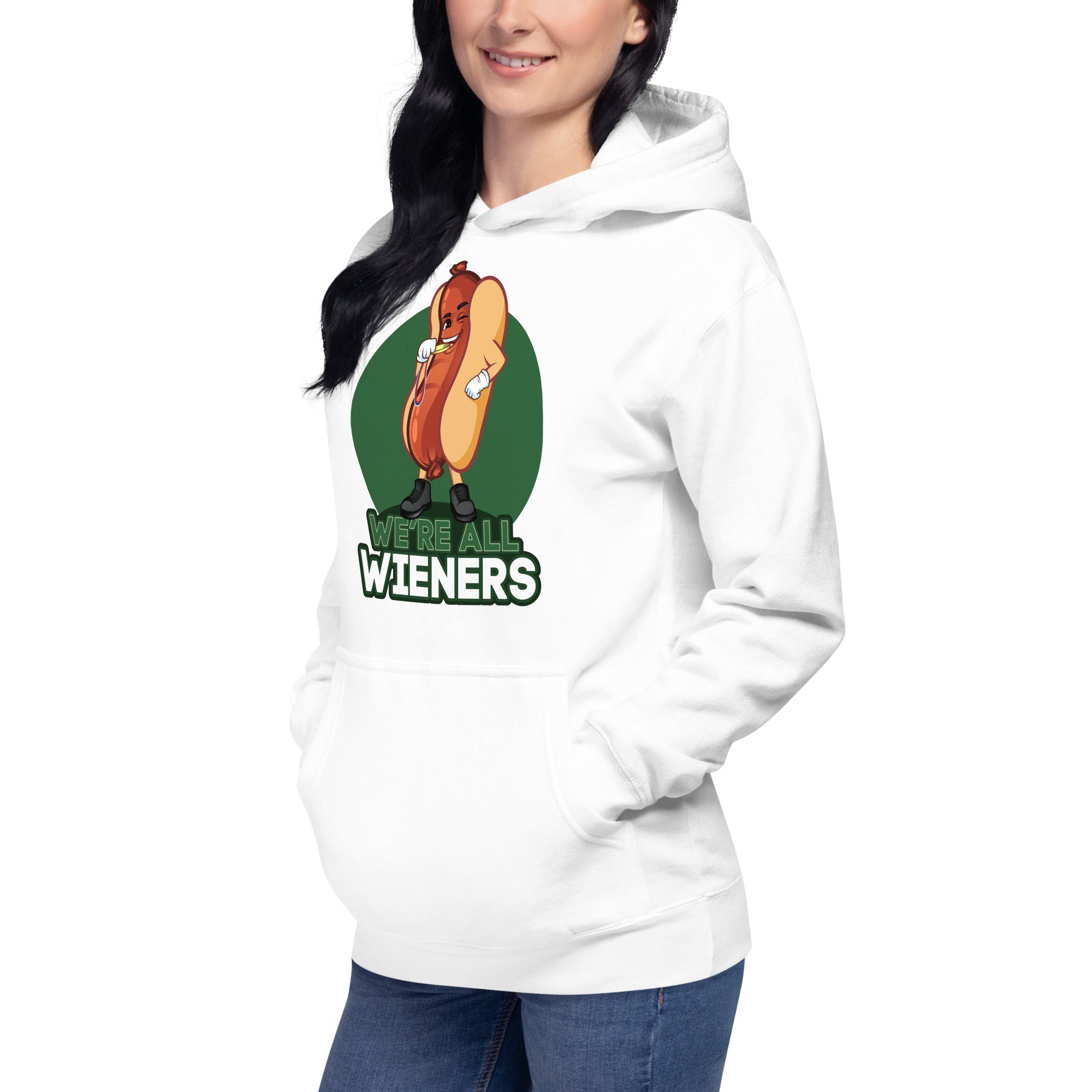 We're All Wieners Original Women's Heavy Hoodie - Green