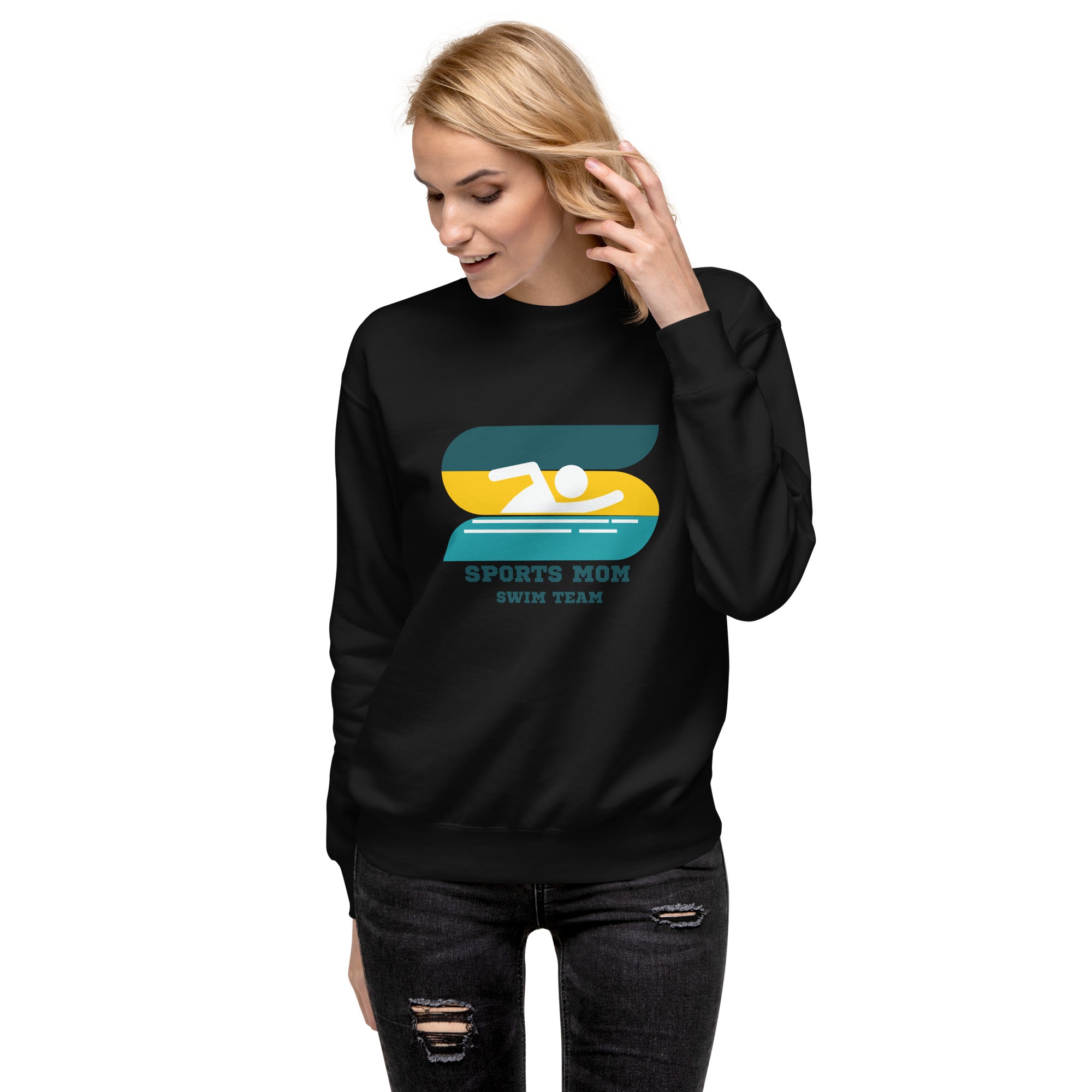 The Original Sports Mom Swim Team Women's Premium Sweatshirt