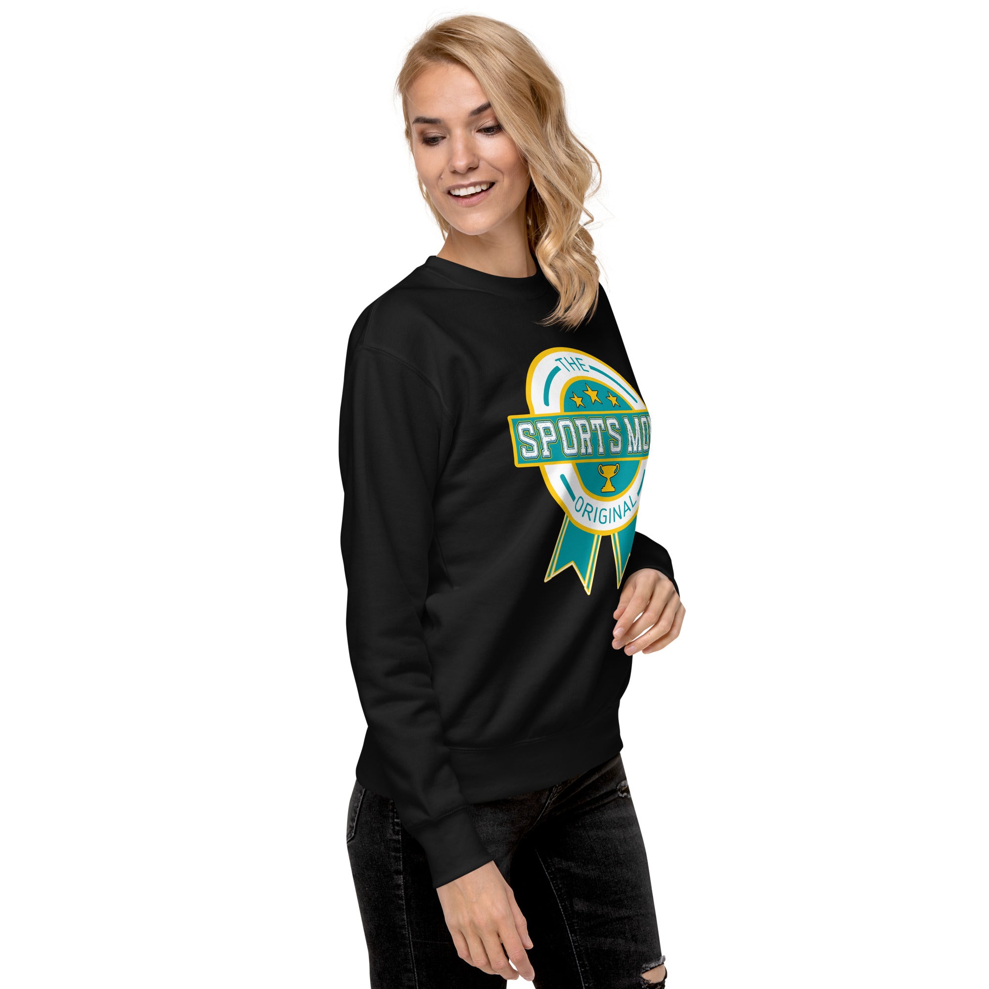 The Original Sports Mom Comfort Crew Sweatshirt Black | The Original Sports Mom