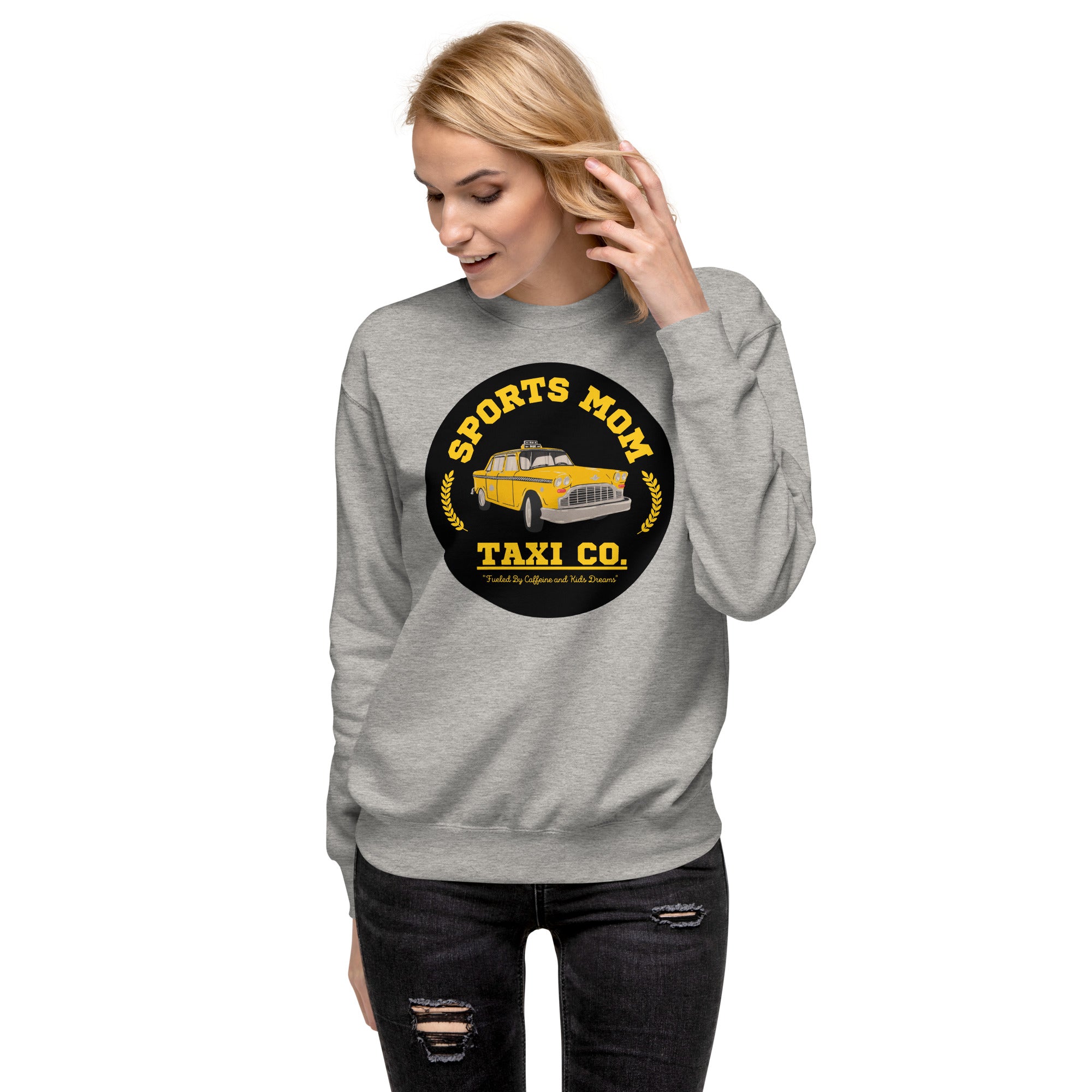 The Sports Mom Taxi Co. Original Premium Sweatshirt Carbon Grey | The Original Sports Mom
