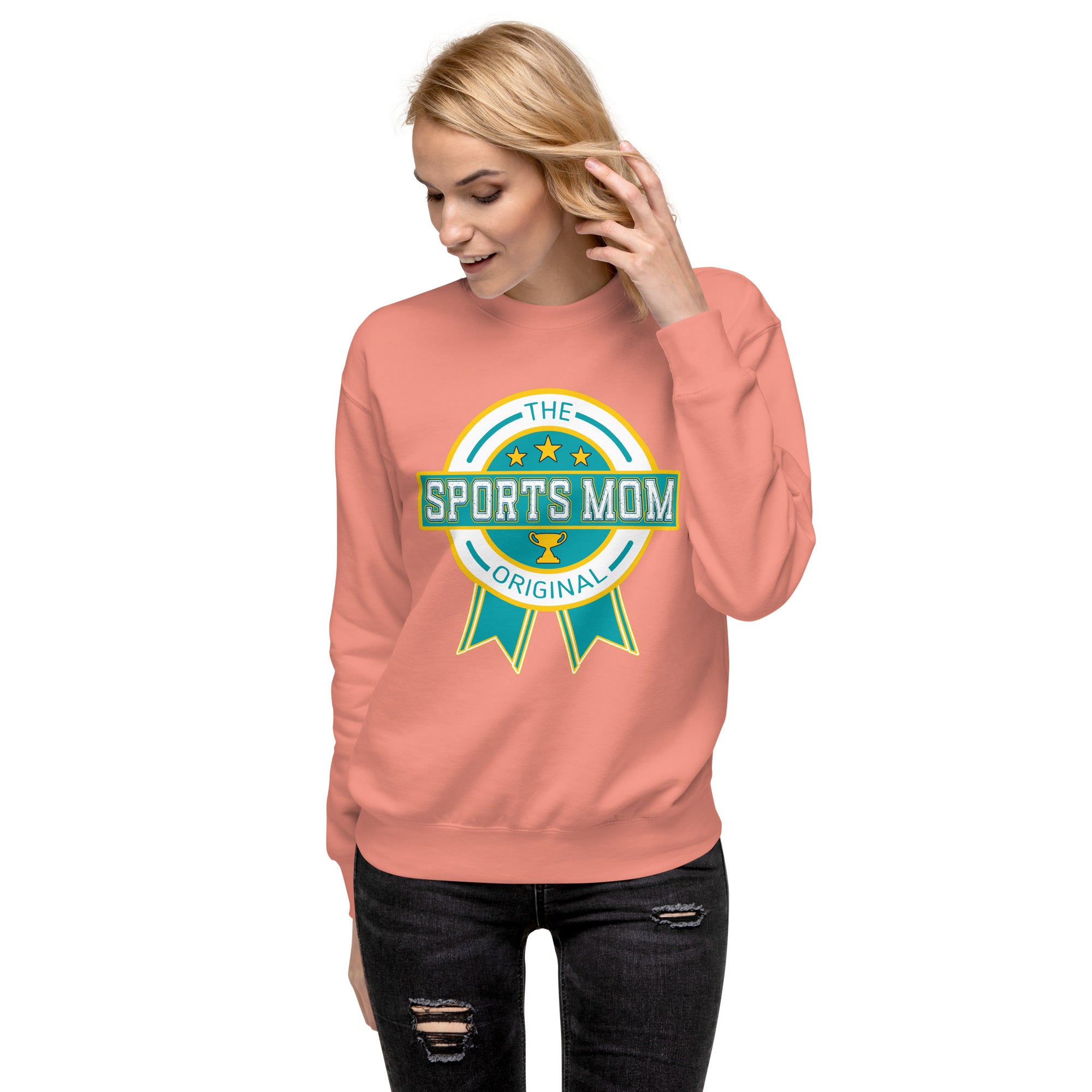 The Original Sports Mom Comfort Crew Sweatshirt Dusty Rose | The Original Sports Mom