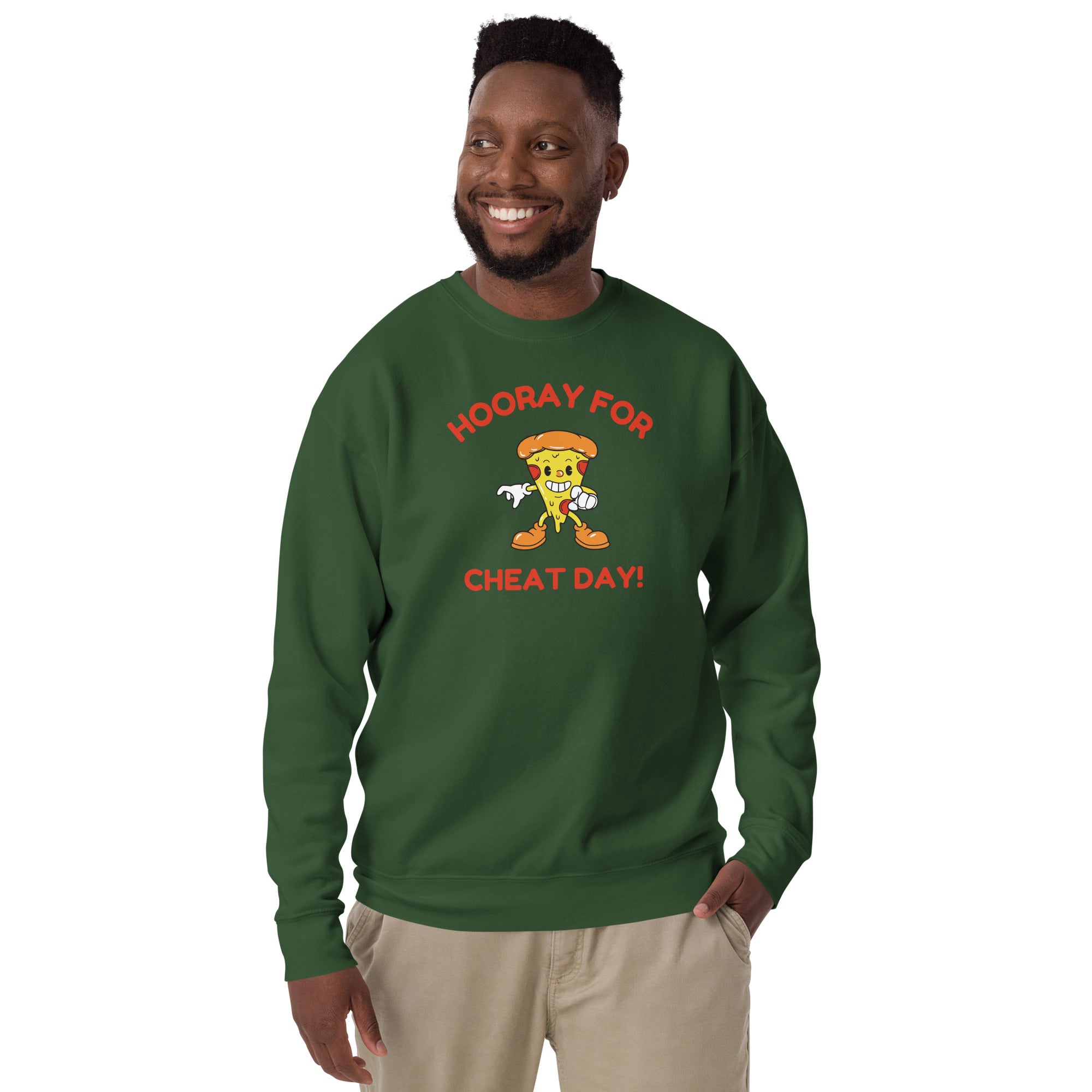 Hooray For Cheat Day! Men's Heavy Crew Sweatshirt