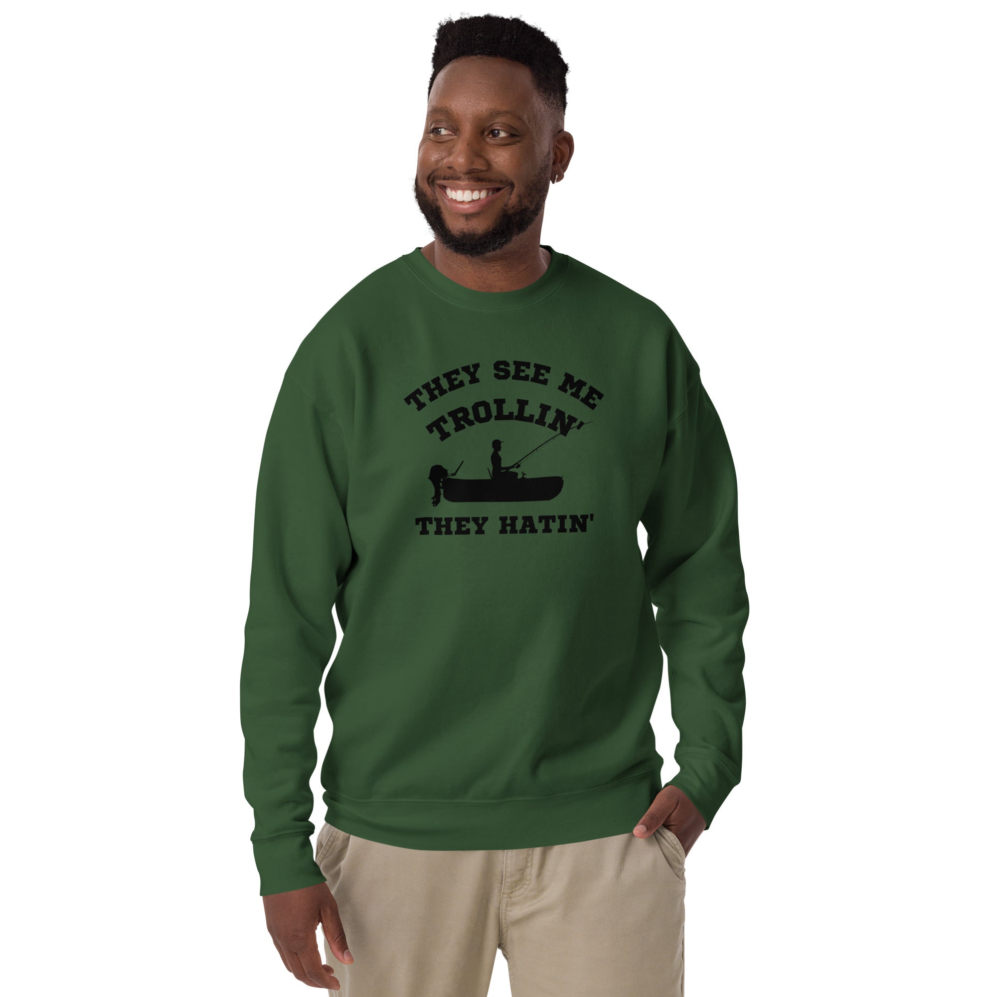 They See Me Trollin' Men's Heavy Crew Sweatshirt